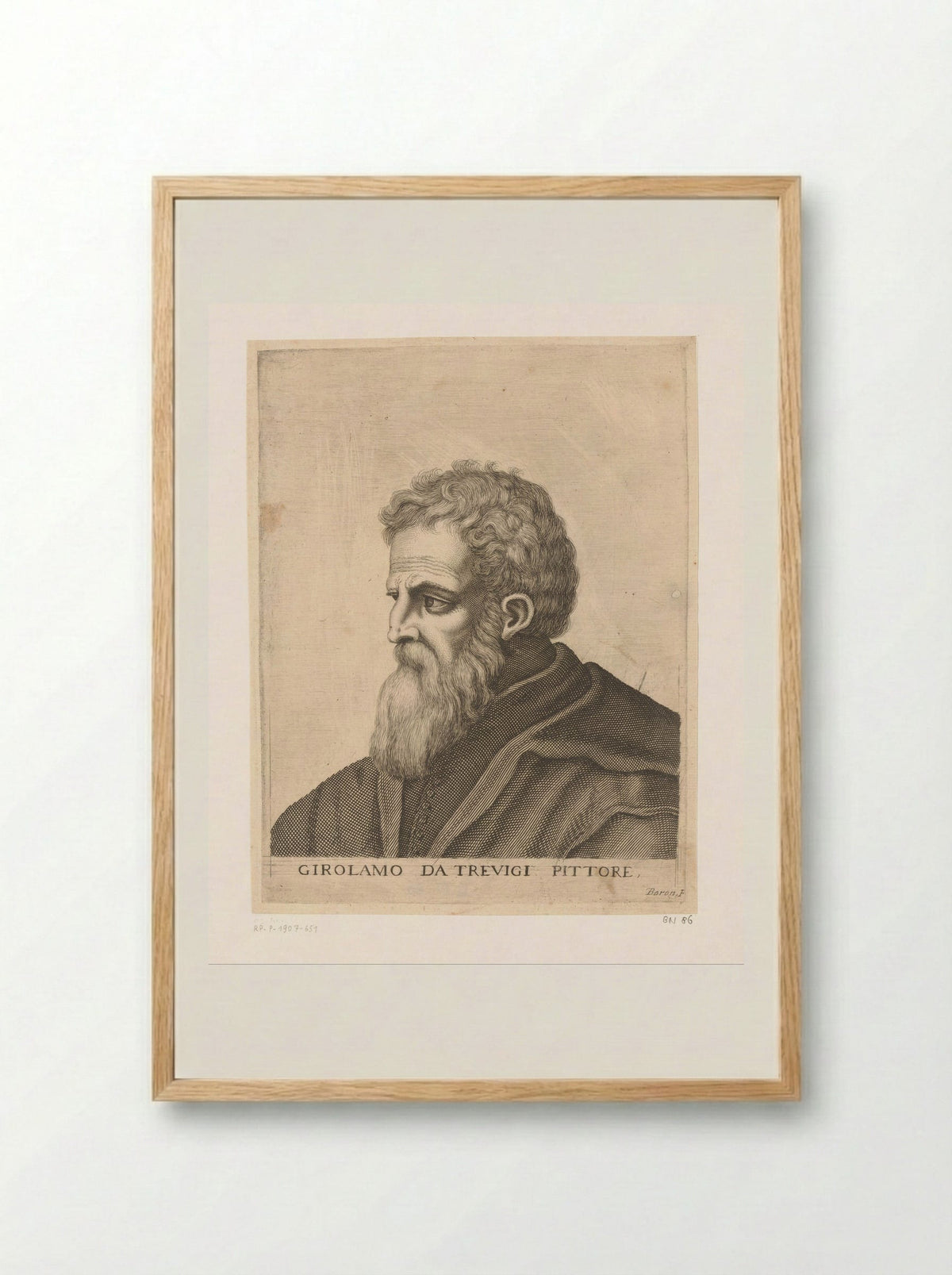 Portrait of Girolamo da Treviso - Jean Baron - Framed Print Wood
