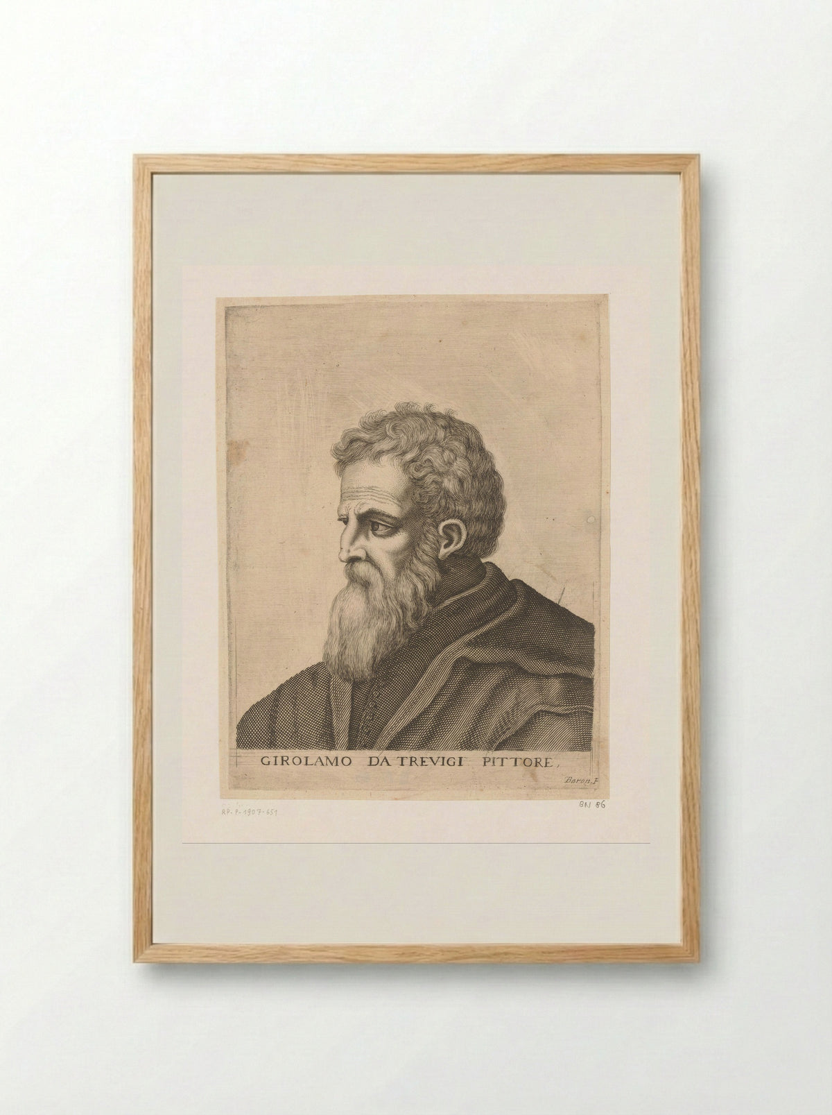 Portrait of Girolamo da Treviso - Jean Baron - Framed Print Wood