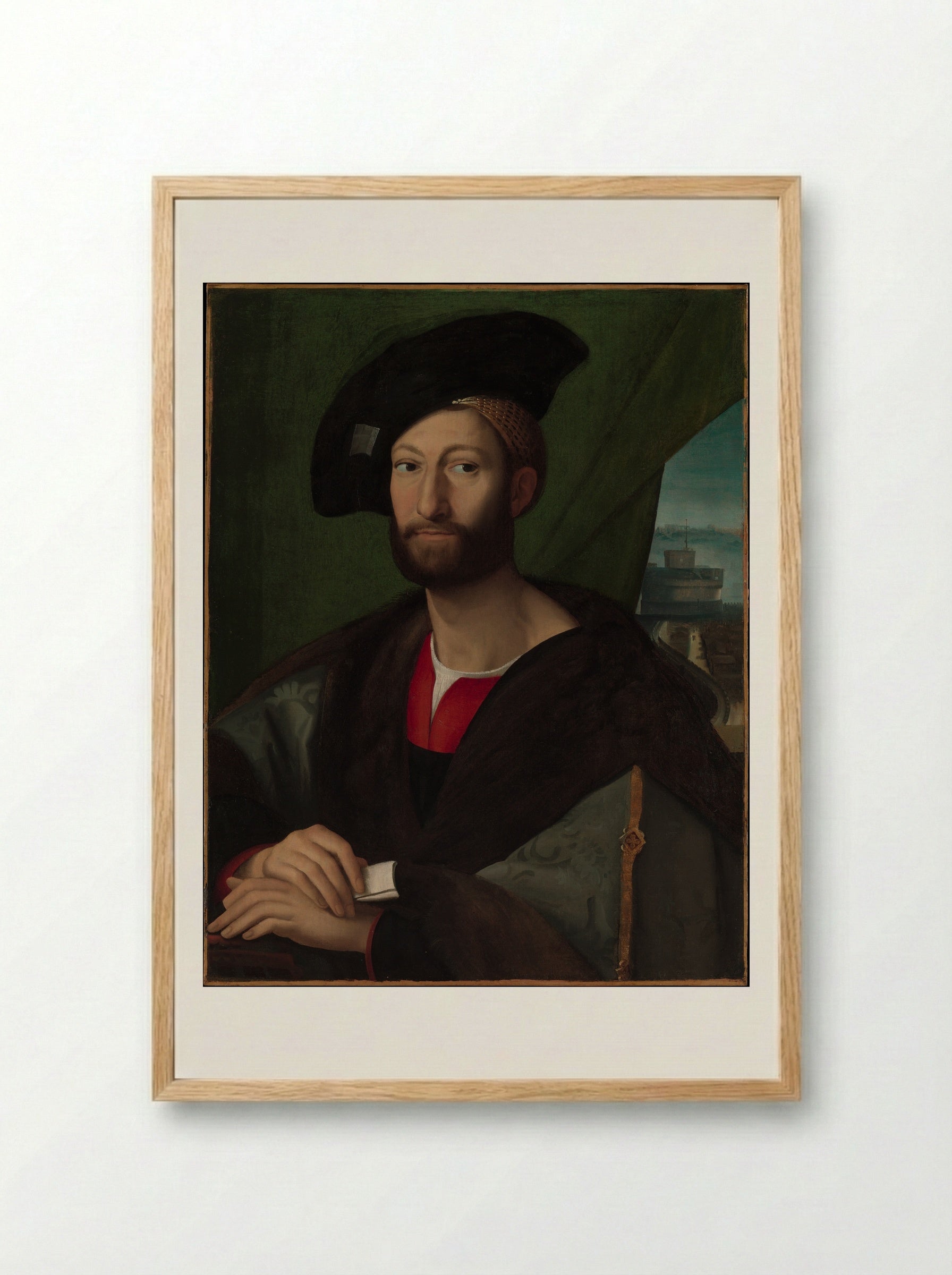 Portrait of Giuliano de' Medici - Raphael - Framed Print Wood
