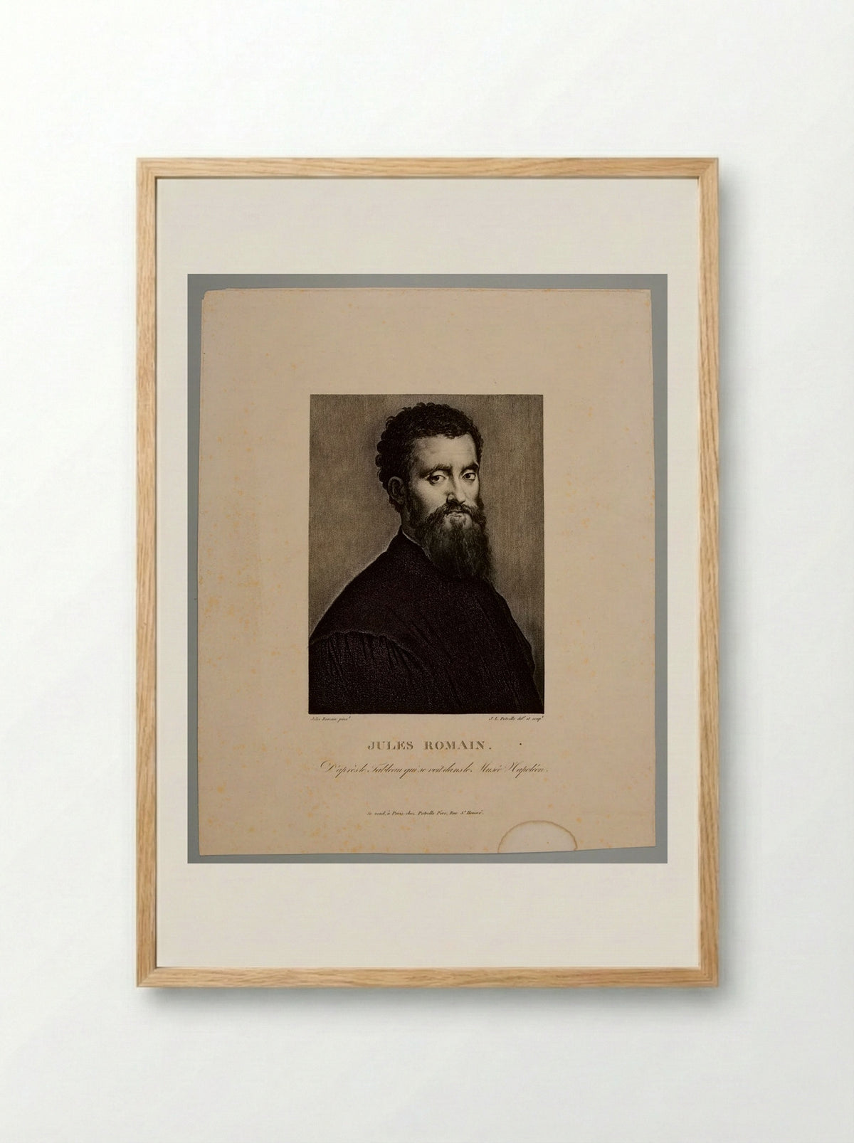 Portrait of Giulio Romano - Jean Louis Potrelle - Framed Print Wood