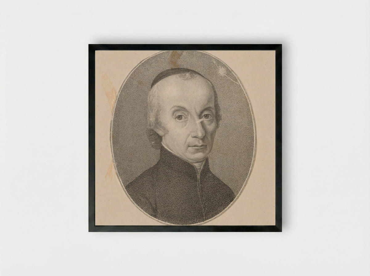 Portrait of Giuseppe Piazzi - Benedetto Bordiga - Framed Print Black