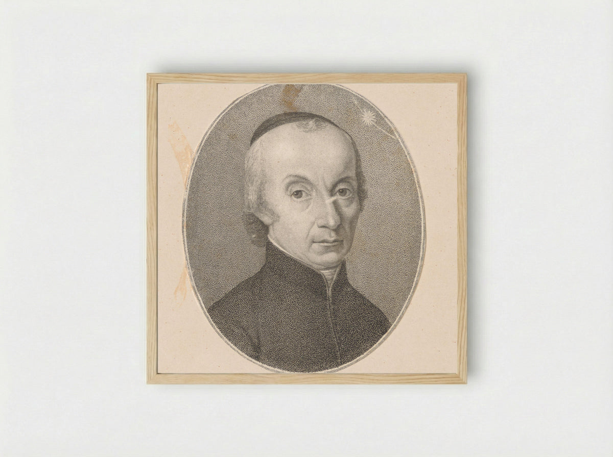 Portrait of Giuseppe Piazzi - Benedetto Bordiga - Framed Print Wood
