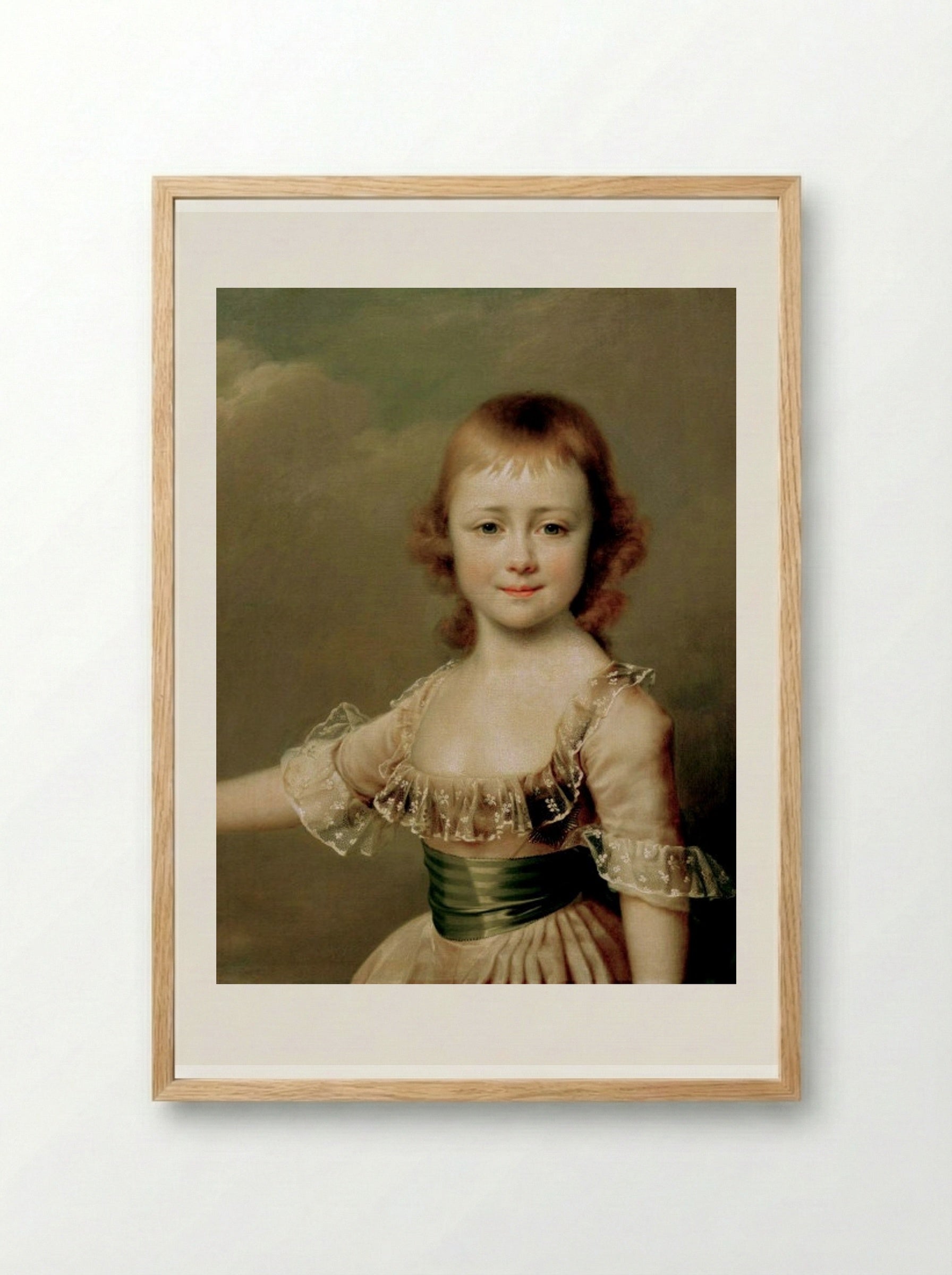 Portrait of Grand Duchess Elena Pavlovna as a Child - Dmitry Levitzky - Framed Print Wood