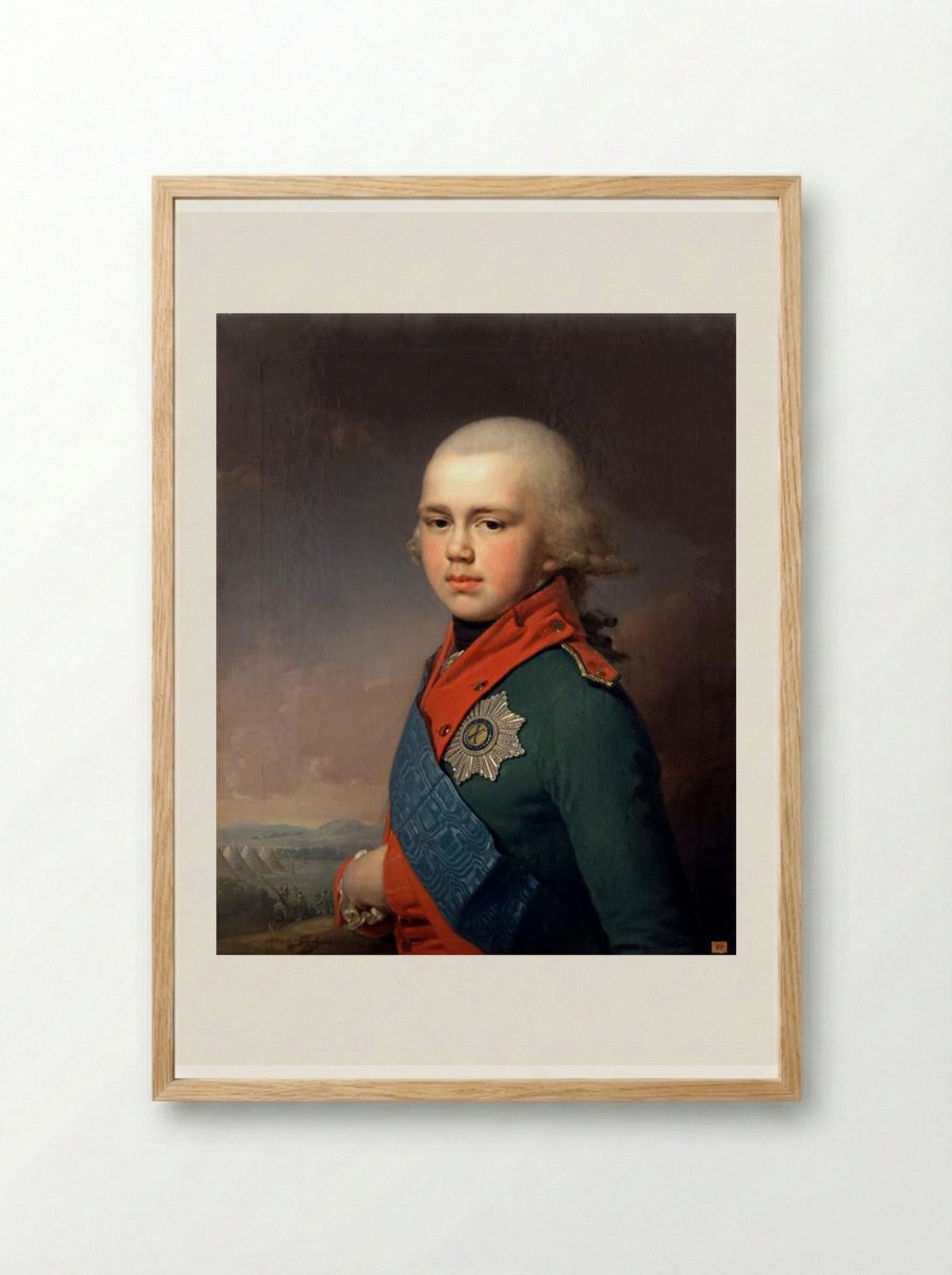 Portrait of Grand Duke Konstantin Pavlovich - Vladimir Borovikovsky - Framed Print Wood