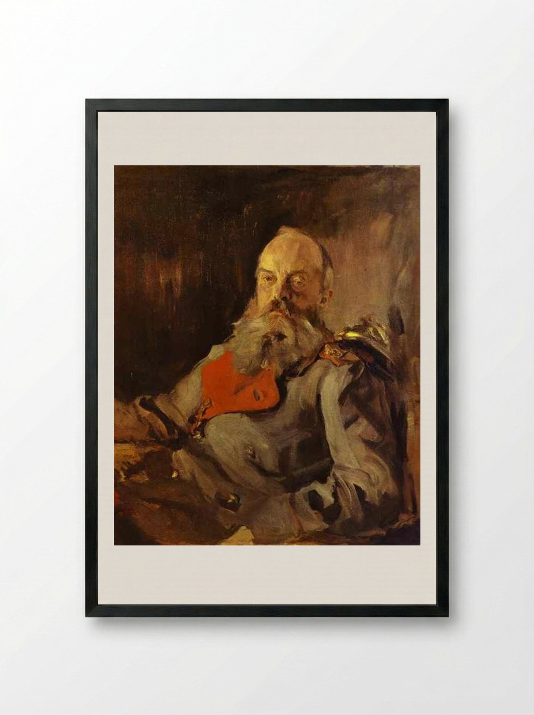 Portrait of Grand Duke Mikhail Nikolayevich - Valentin Serov - Framed Print Black