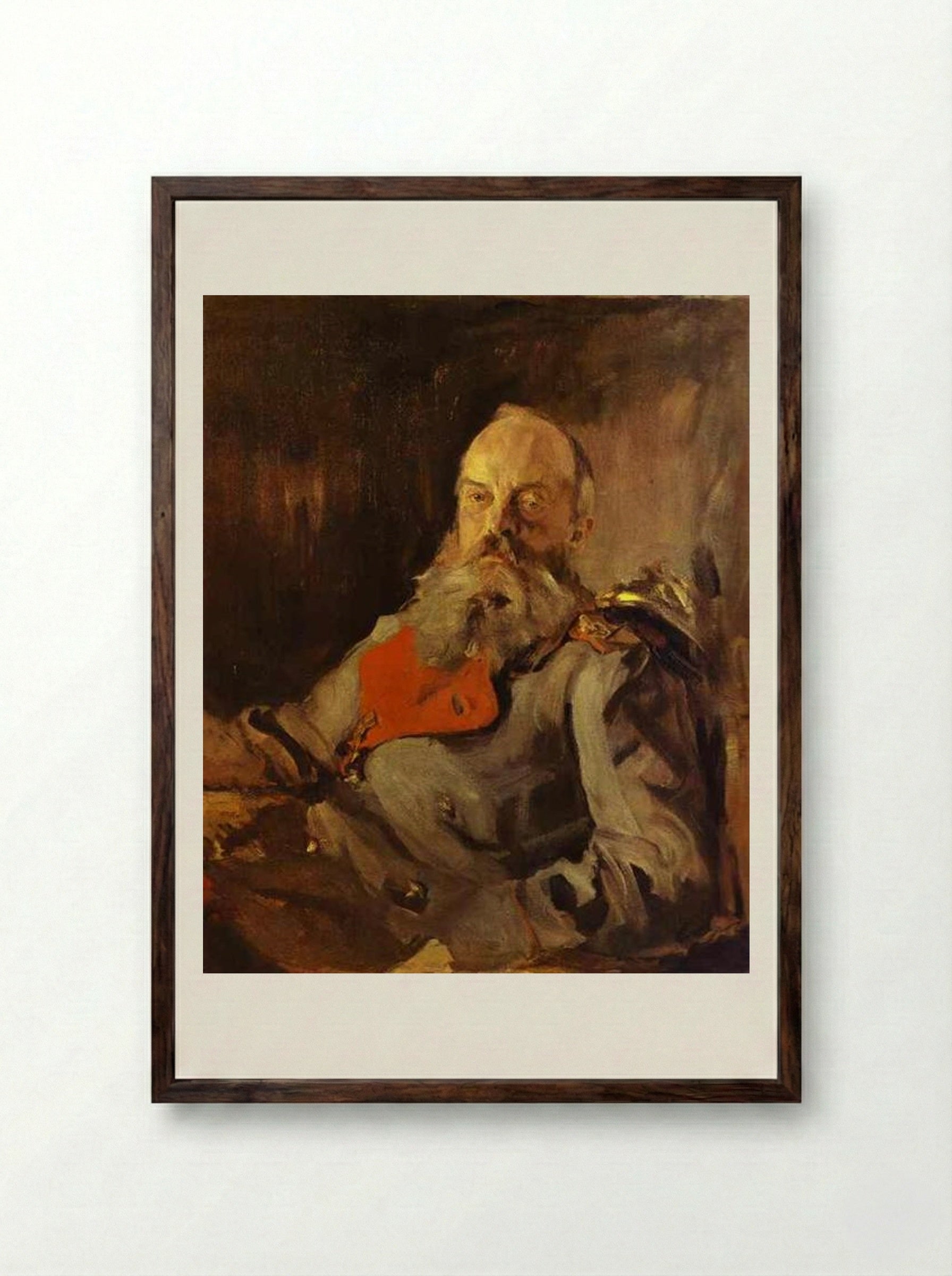 Portrait of Grand Duke Mikhail Nikolayevich - Valentin Serov - Framed Print Dark Wood