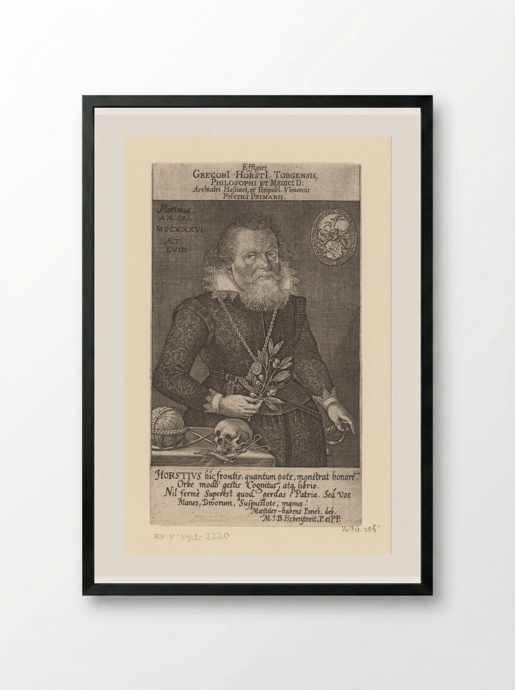 Portrait of Gregor Horst at Age 58 - Lucas Kilian - Framed Print Black