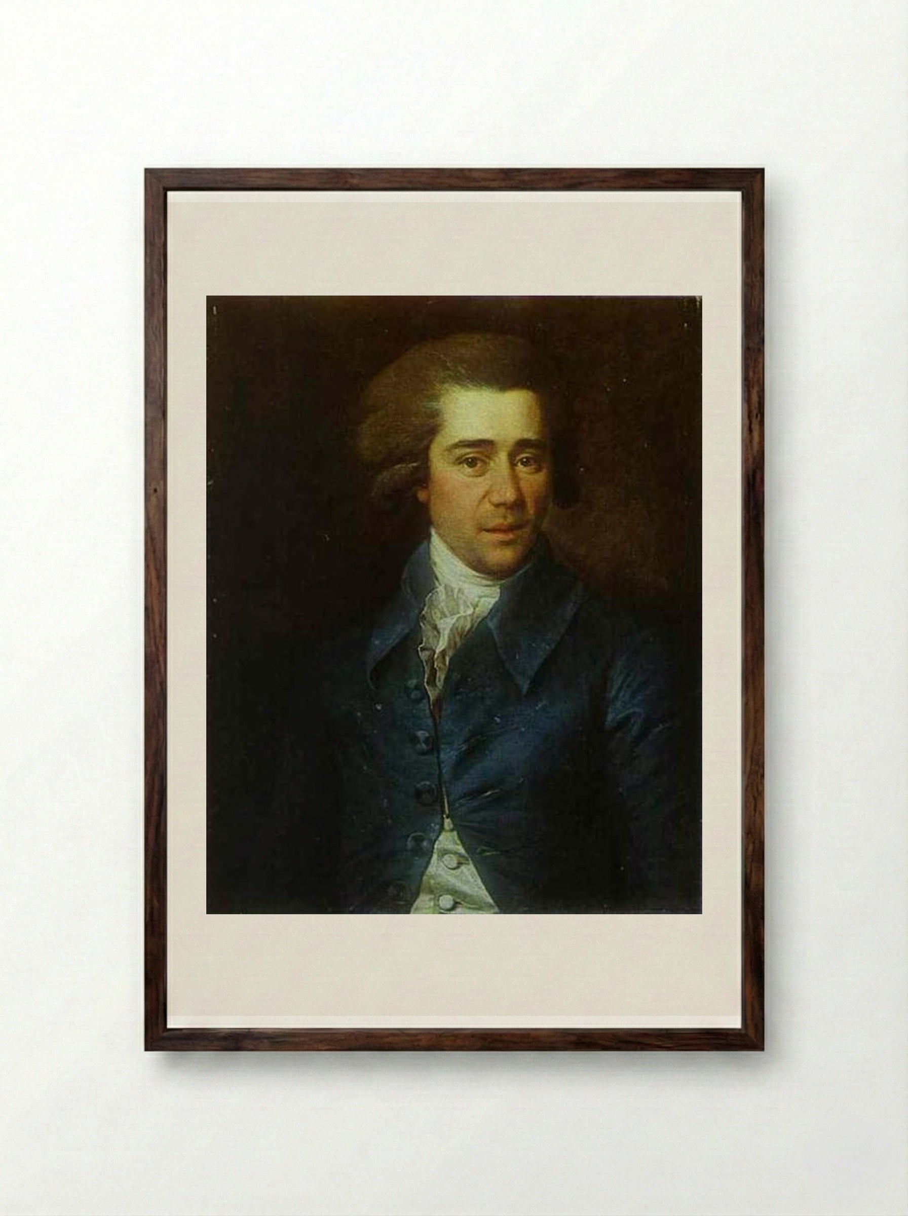 Portrait of Gubarev - Dmitry Levitzky - Framed Print Dark Wood
