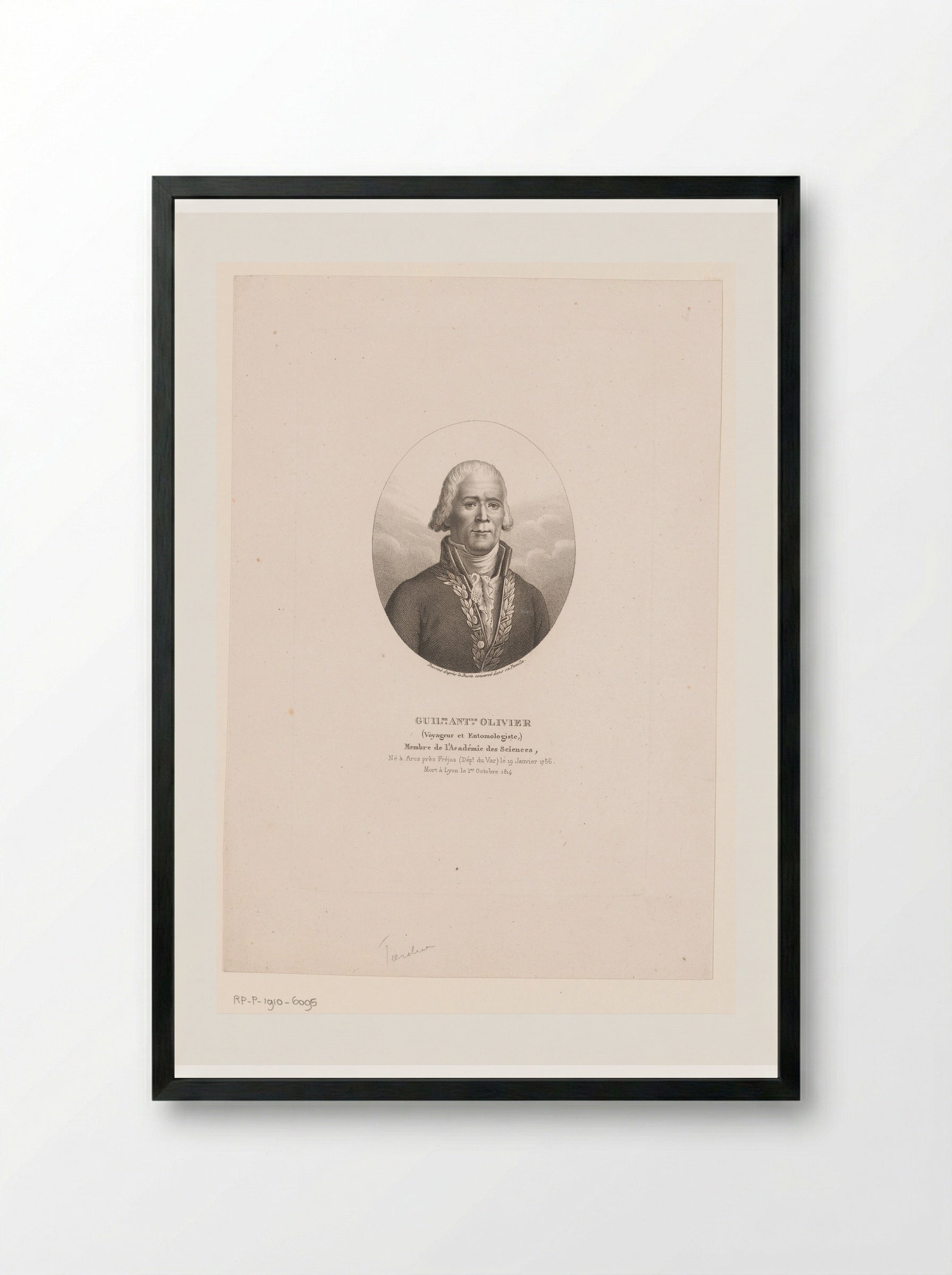 Portrait of Guillaume-Antoine Olivier - Ambroise Tardieu - Framed Print Black