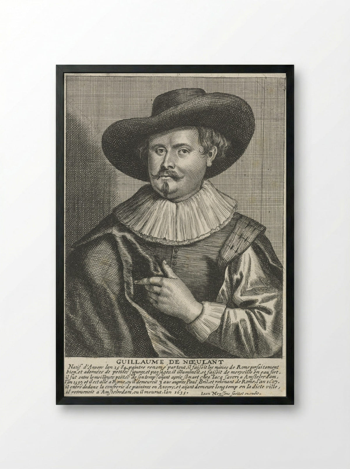 Portrait of Guilliam van Nieulandt II - Guilliam van Nieulandt II - Framed Print Black
