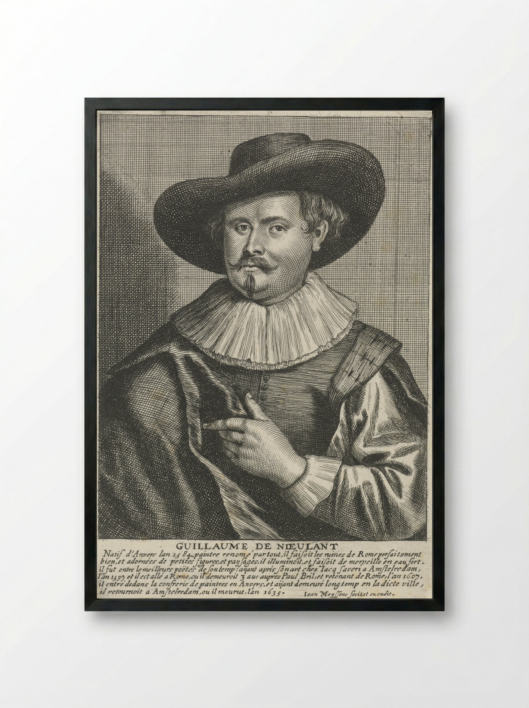 Portrait of Guilliam van Nieulandt II - Guilliam van Nieulandt II - Framed Print Black