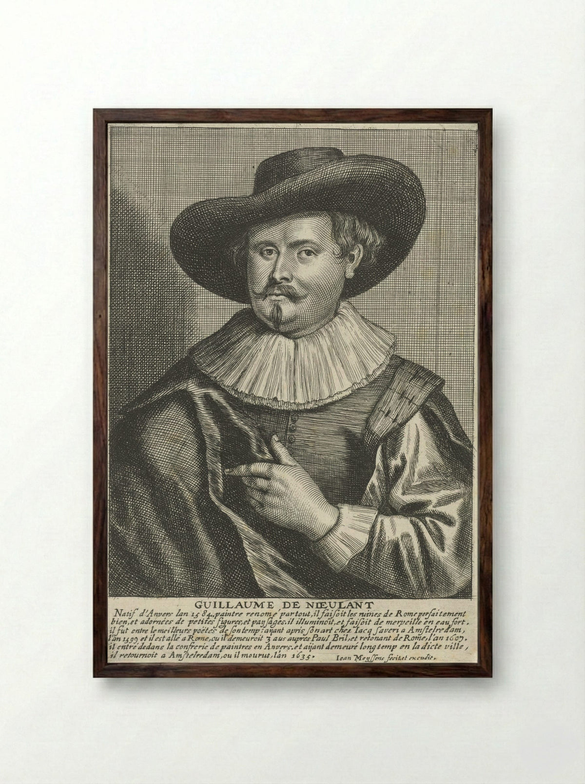 Portrait of Guilliam van Nieulandt II - Guilliam van Nieulandt II - Framed Print Dark Wood