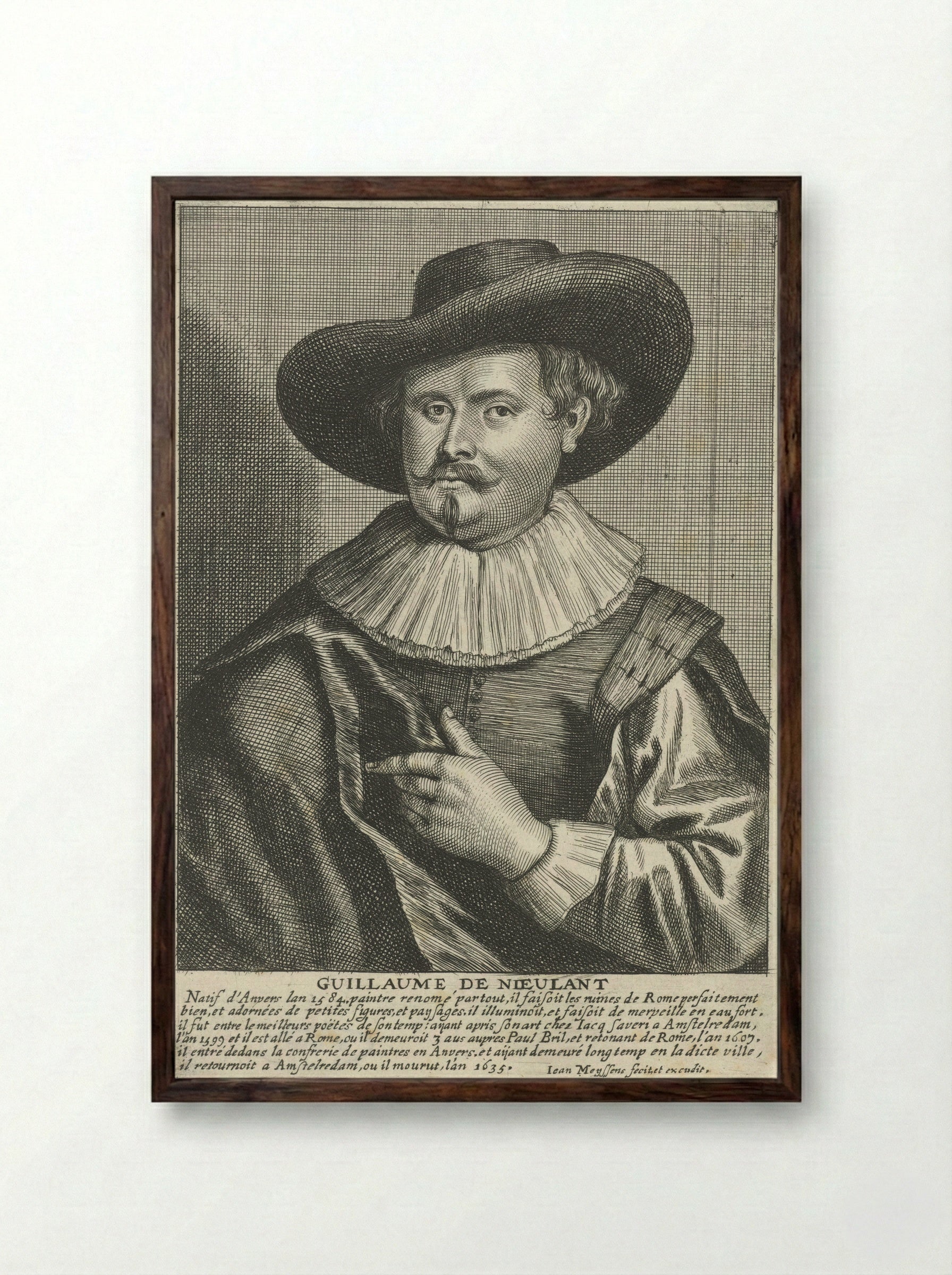 Portrait of Guilliam van Nieulandt II - Guilliam van Nieulandt II - Framed Print Dark Wood