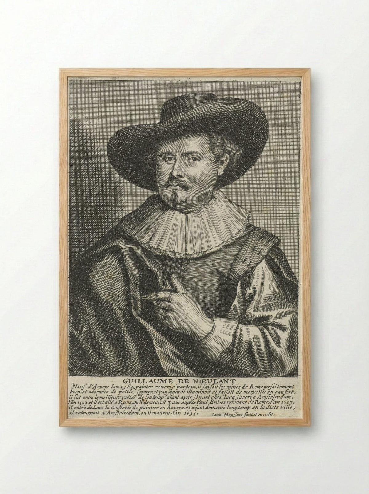 Portrait of Guilliam van Nieulandt II - Guilliam van Nieulandt II - Framed Print Wood