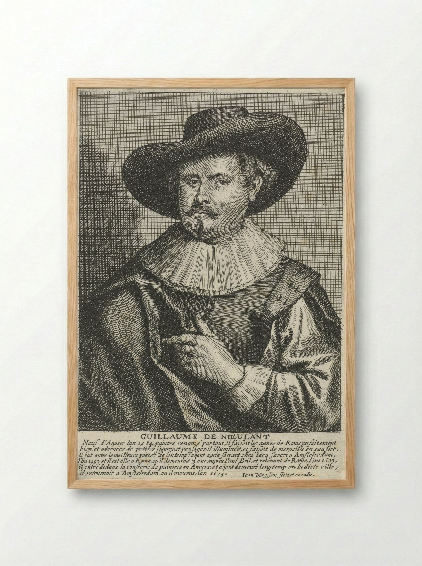 Portrait of Guilliam van Nieulandt II - Guilliam van Nieulandt II - Framed Print Wood