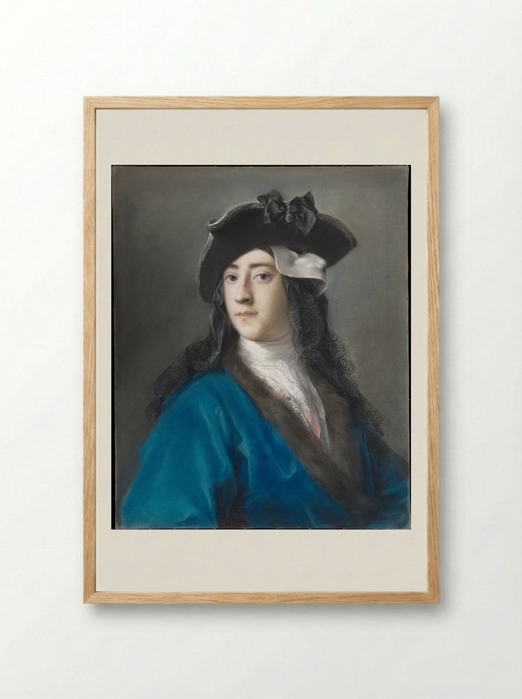 Portrait of Gustavus Hamilton, 2nd Viscount Boyne in Masquerade Costume - Rosalba Carriera - Framed Print Wood