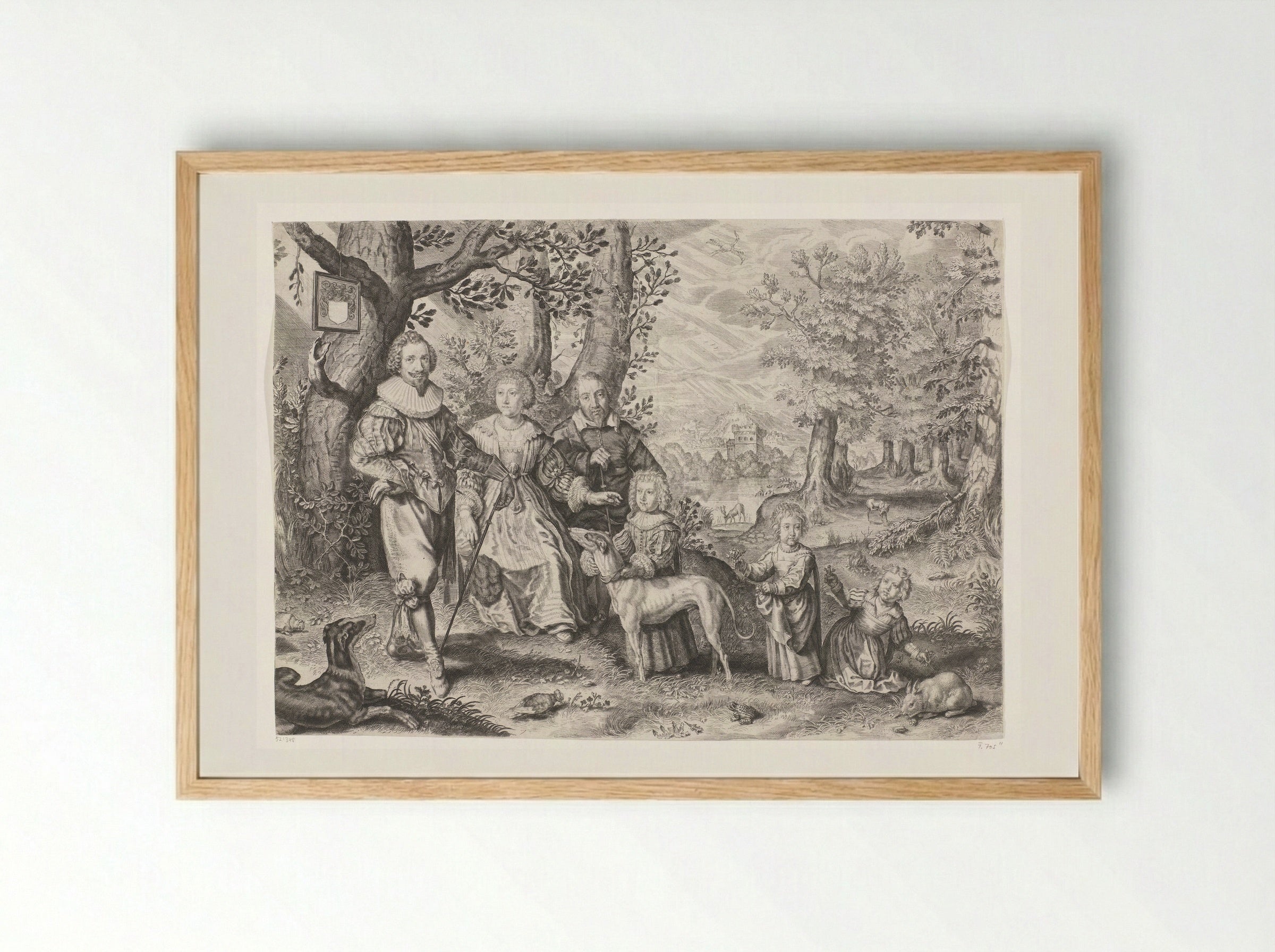 Portrait of Guy Michel Lejay and his Family - Crispijn van de Passe (II) - Framed Print Wood