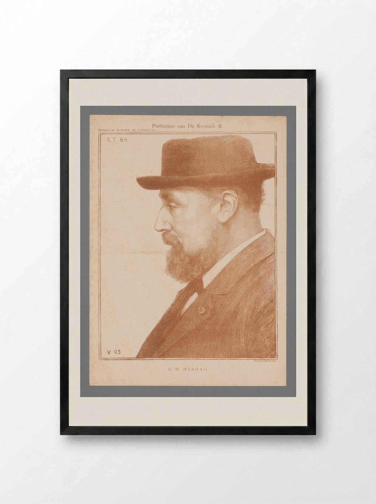 Portrait of H.W. Mesdag - Jan Veth - Framed Print Black