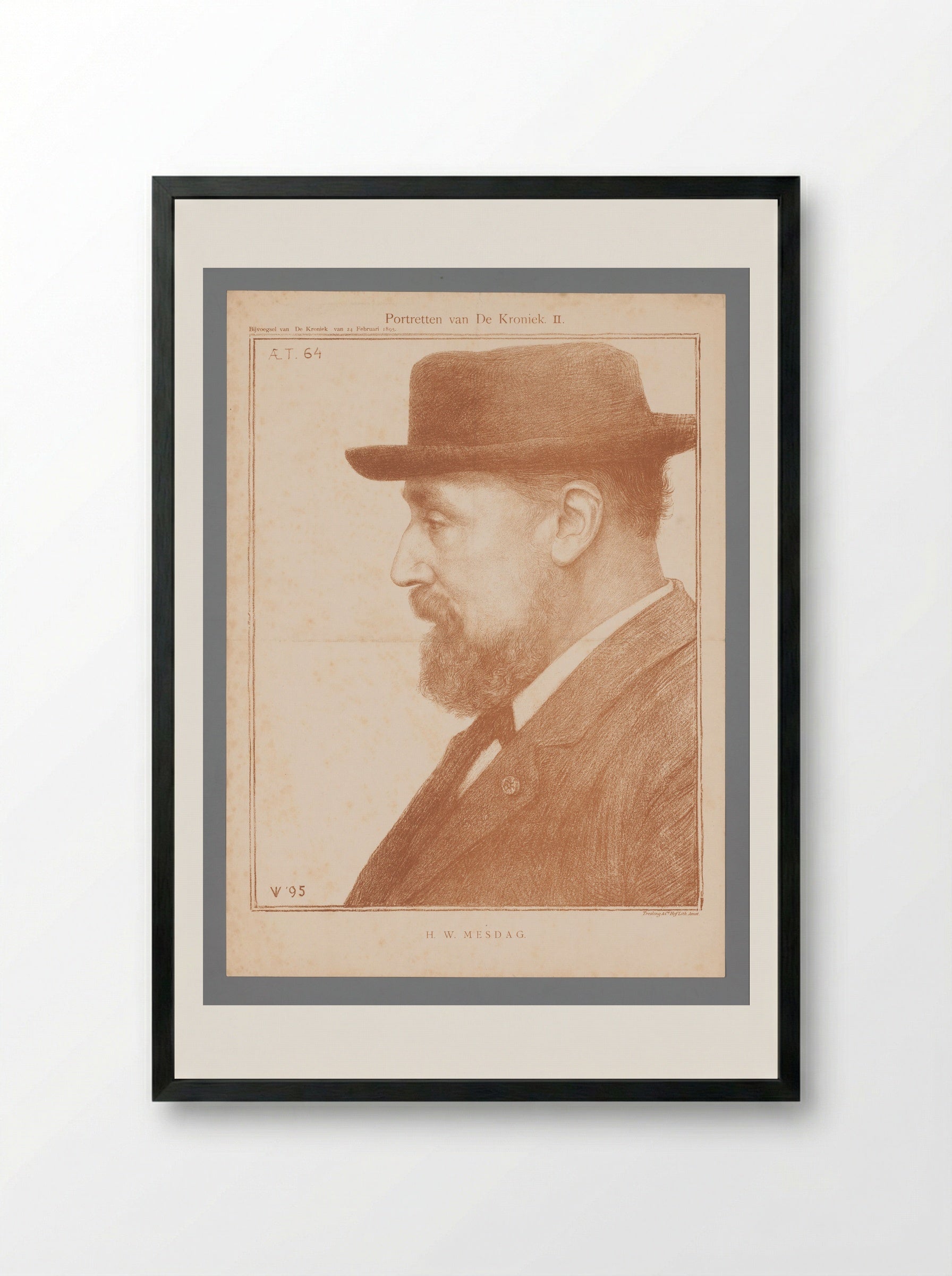 Portrait of H.W. Mesdag - Jan Veth - Framed Print Black