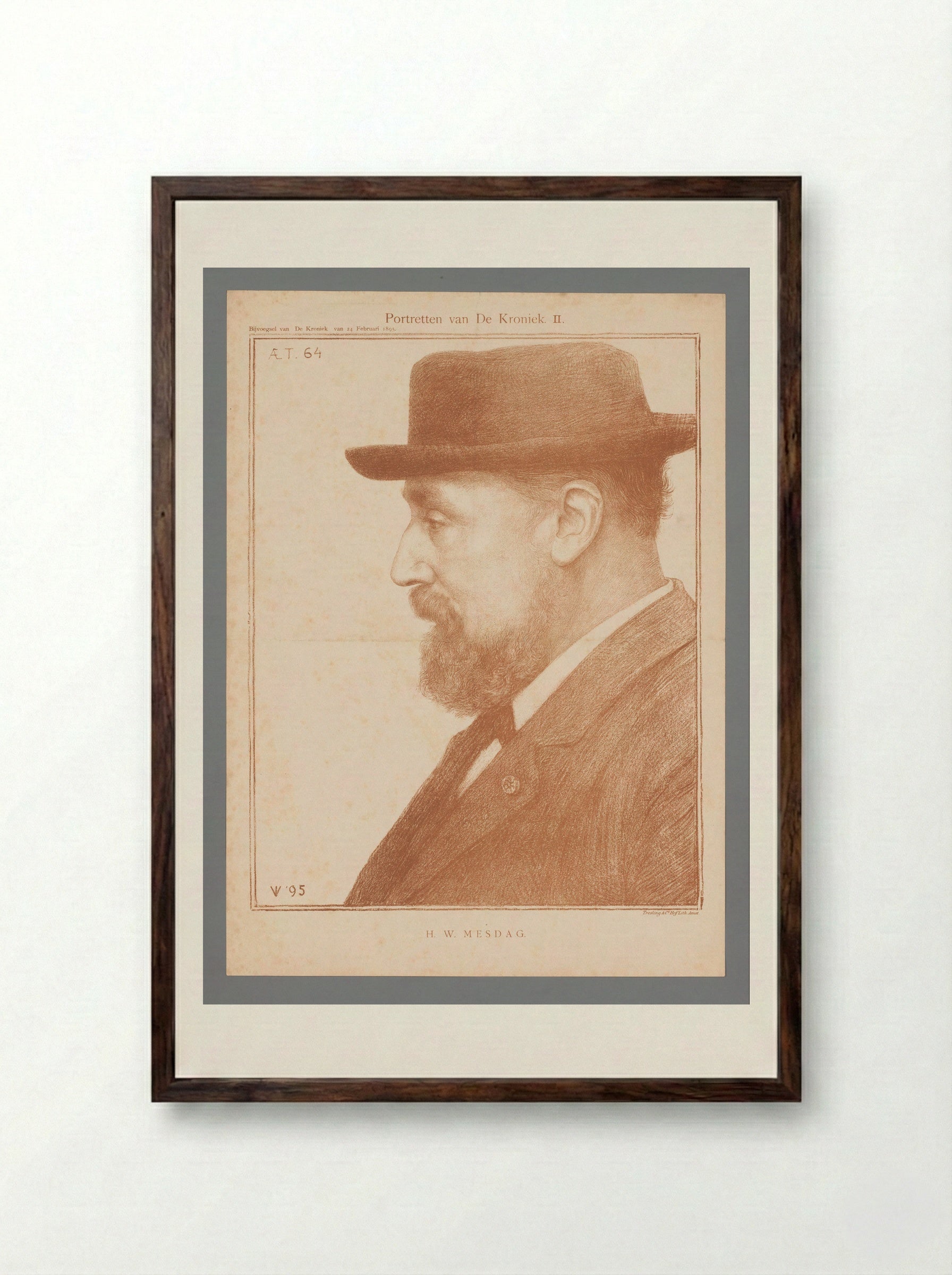 Portrait of H.W. Mesdag - Jan Veth - Framed Print Dark Wood