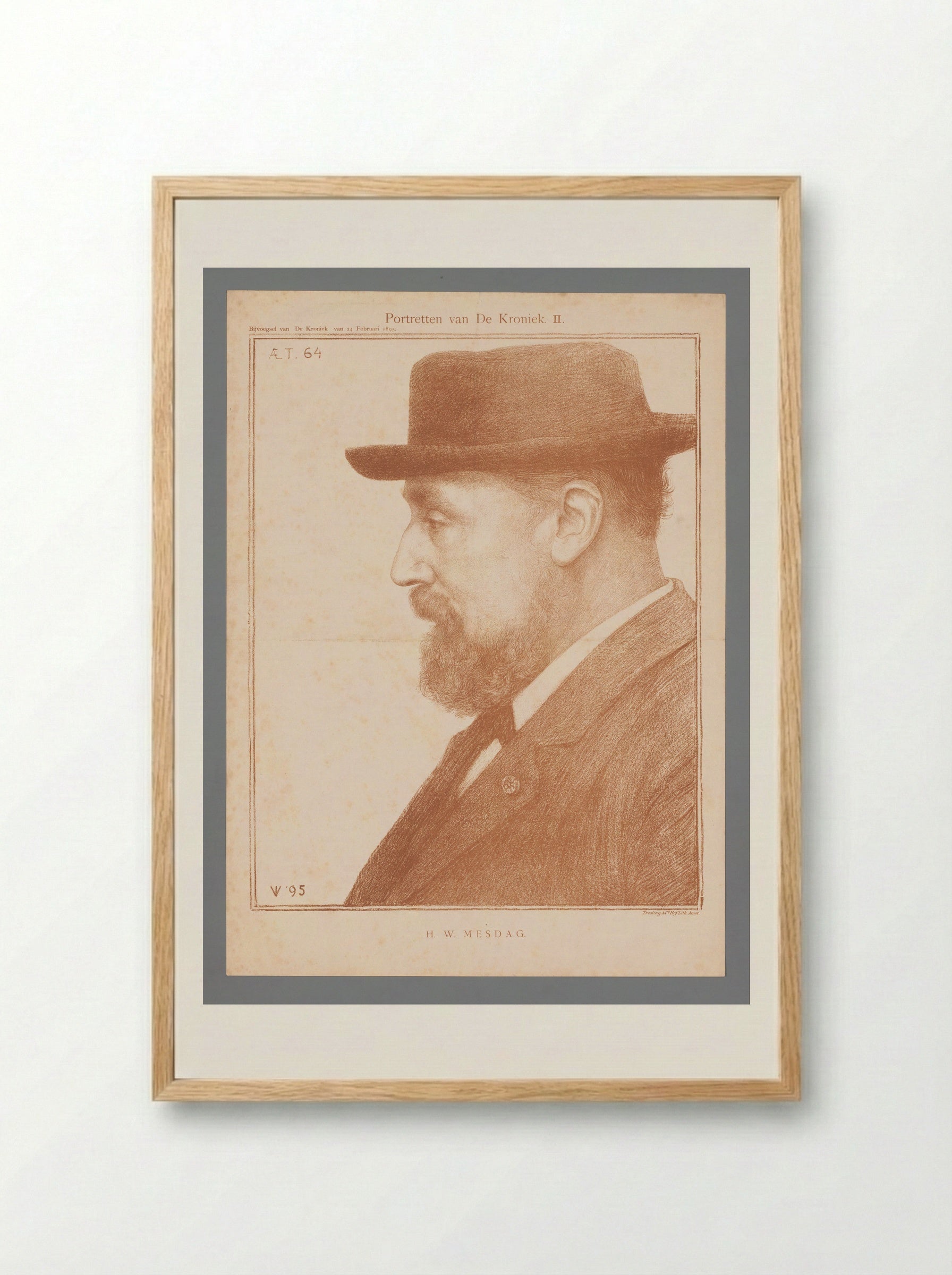 Portrait of H.W. Mesdag - Jan Veth - Framed Print Wood