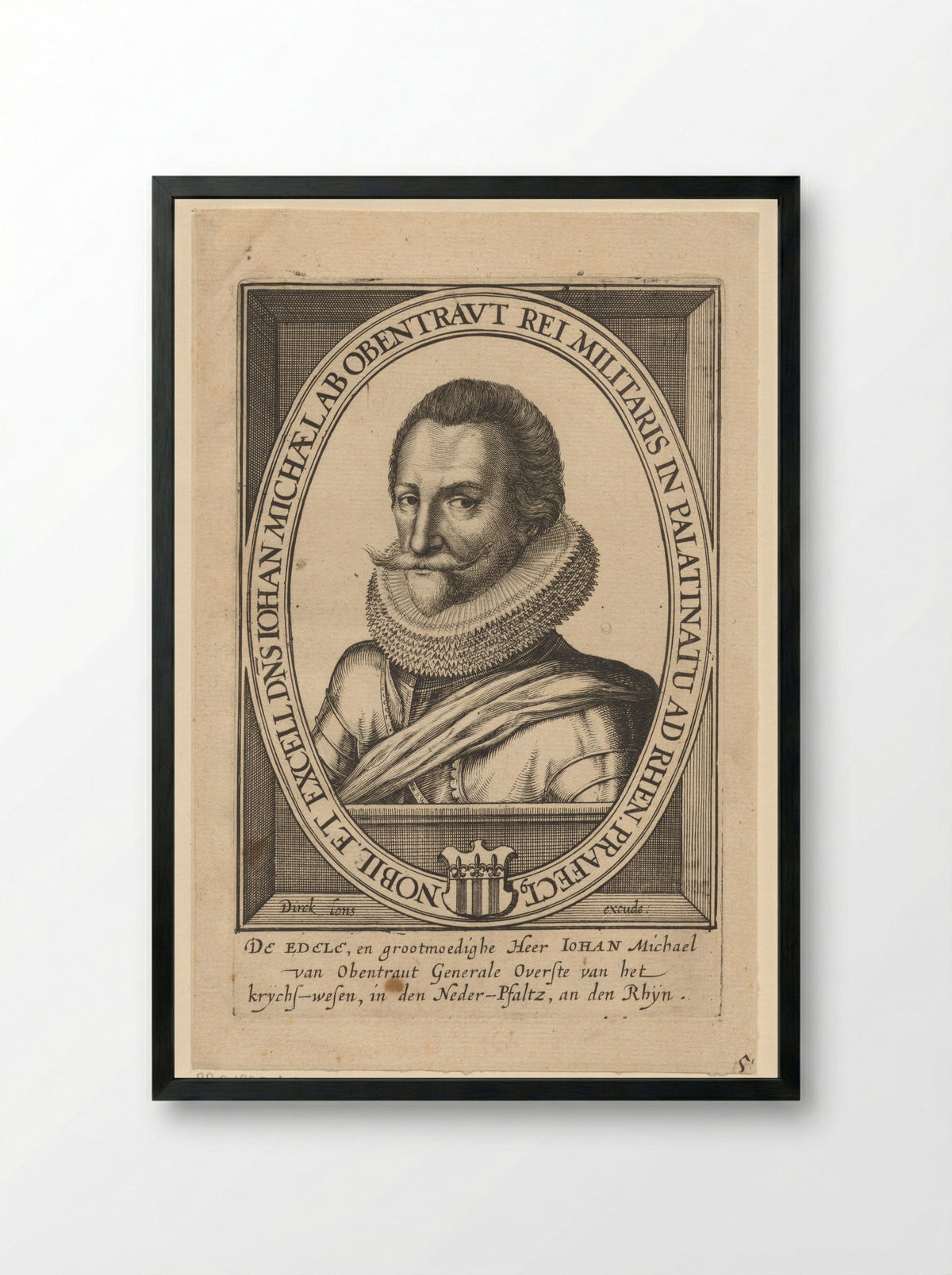 Portrait of Hans Michael Elias von Obentraut - Dirk Eversen Lons - Framed Print Black