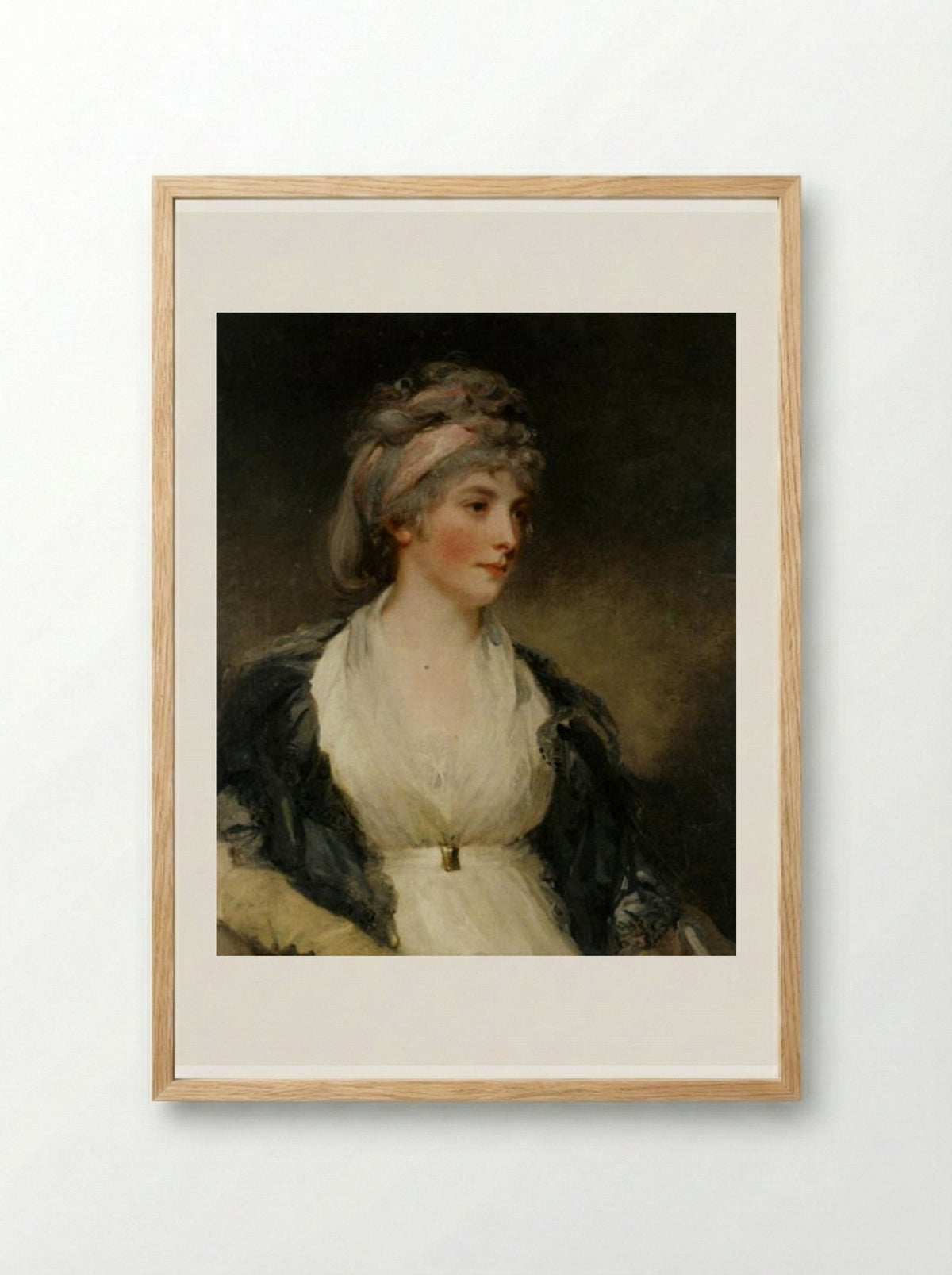 Portrait of Harriet Brouncker of Boveridge Dorset - John Hoppner - Framed Print Wood