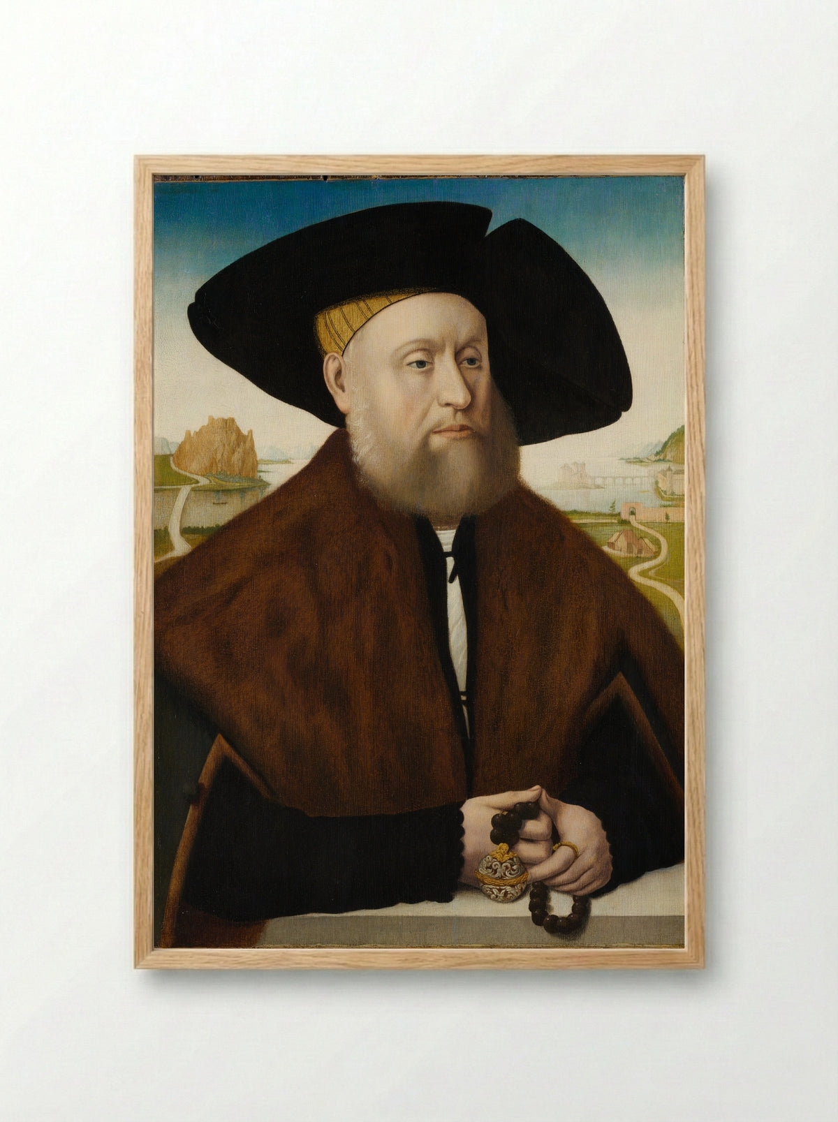 Portrait of Heinrich vom Rhein zum Mohren - Conrad Faber von Creuznach - Framed Print Wood