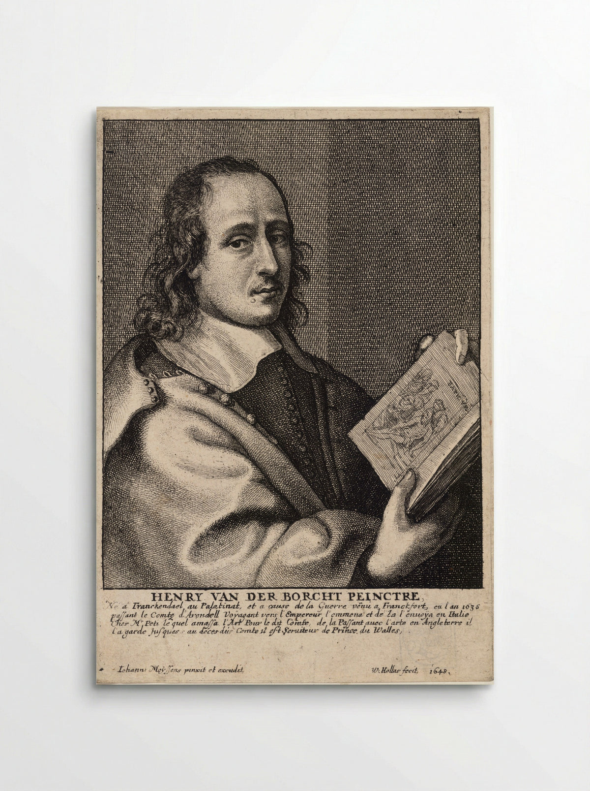 Portrait of Hendrik van der Borcht the Younger - Wenceslaus Hollar - Poster