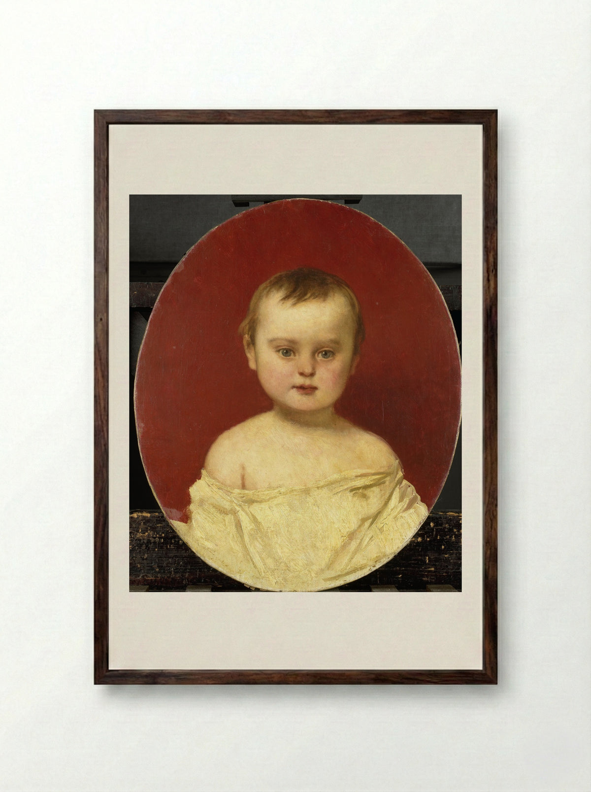 Portrait of Henri Bernard van der Kolk at Age Two - Jaroslav Cermak - Framed Print Dark Wood