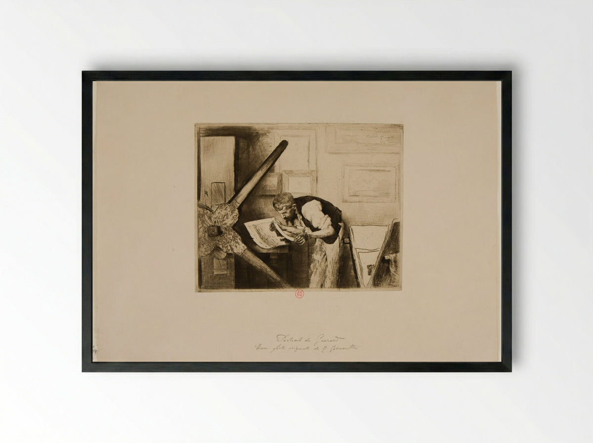 Portrait of Henri-Charles Guérard - Norbert Goeneutte - Framed Print Black