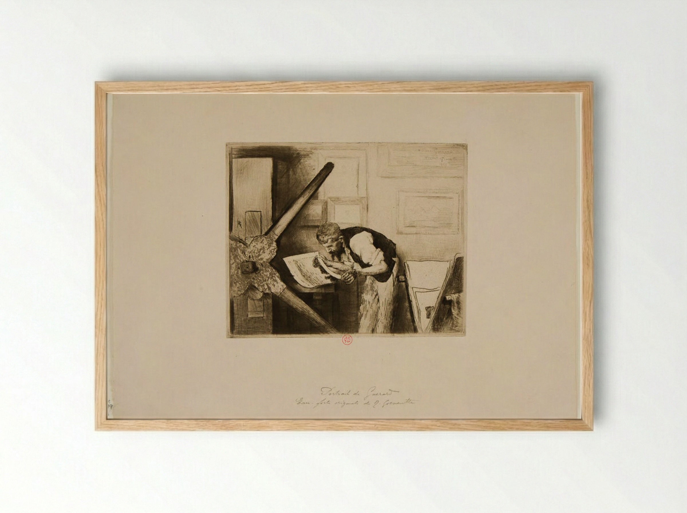 Portrait of Henri-Charles Guérard - Norbert Goeneutte - Framed Print Wood