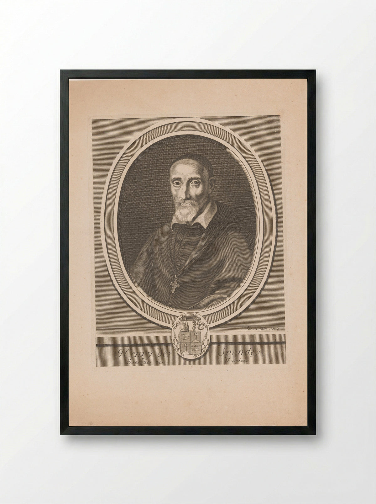 Portrait of Henri de Sponde - Jacques Lubin - Framed Print Black