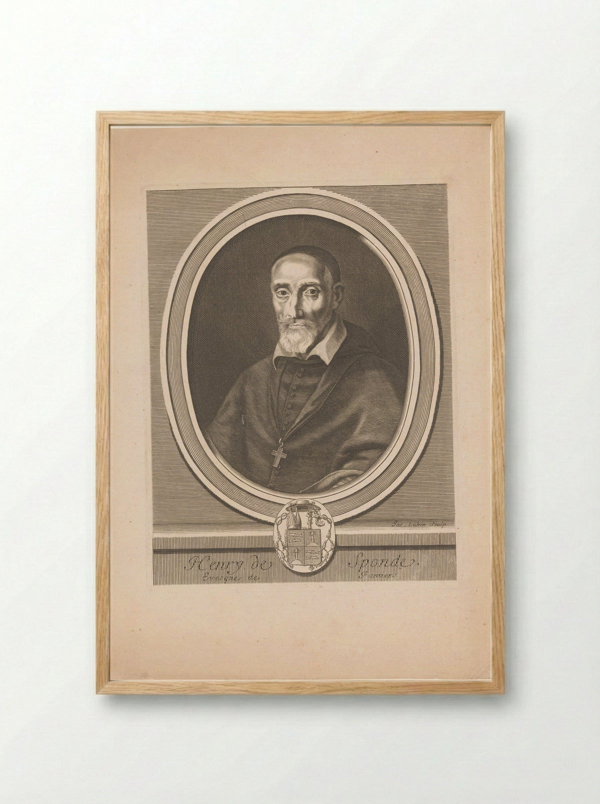 Portrait of Henri de Sponde - Jacques Lubin - Framed Print Wood