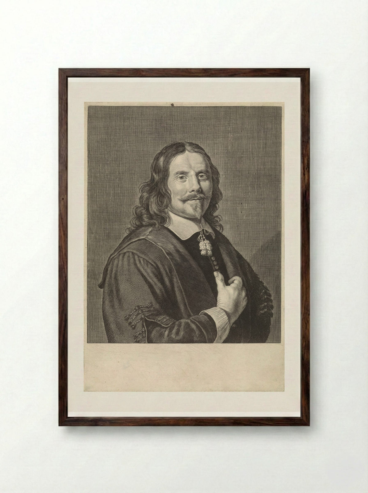 Portrait of Henricus Regius - Theodor Matham - Framed Print Dark Wood