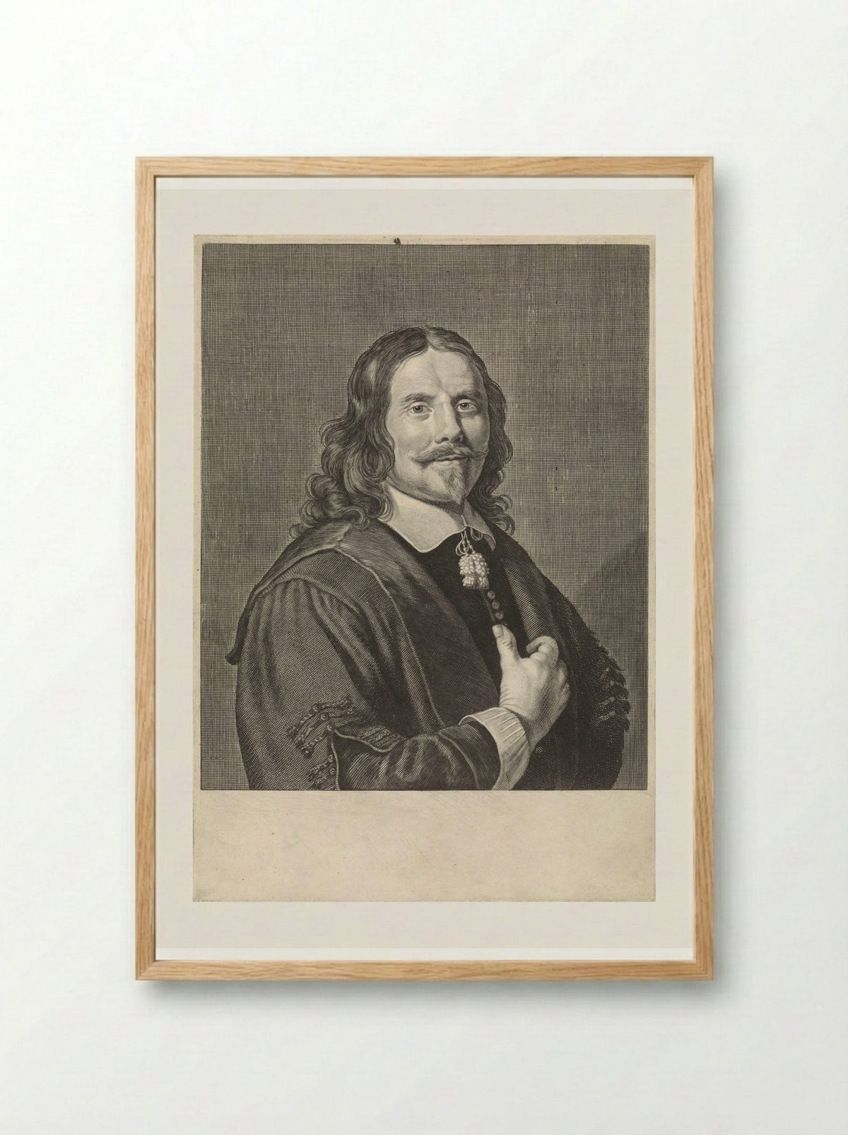 Portrait of Henricus Regius - Theodor Matham - Framed Print Wood