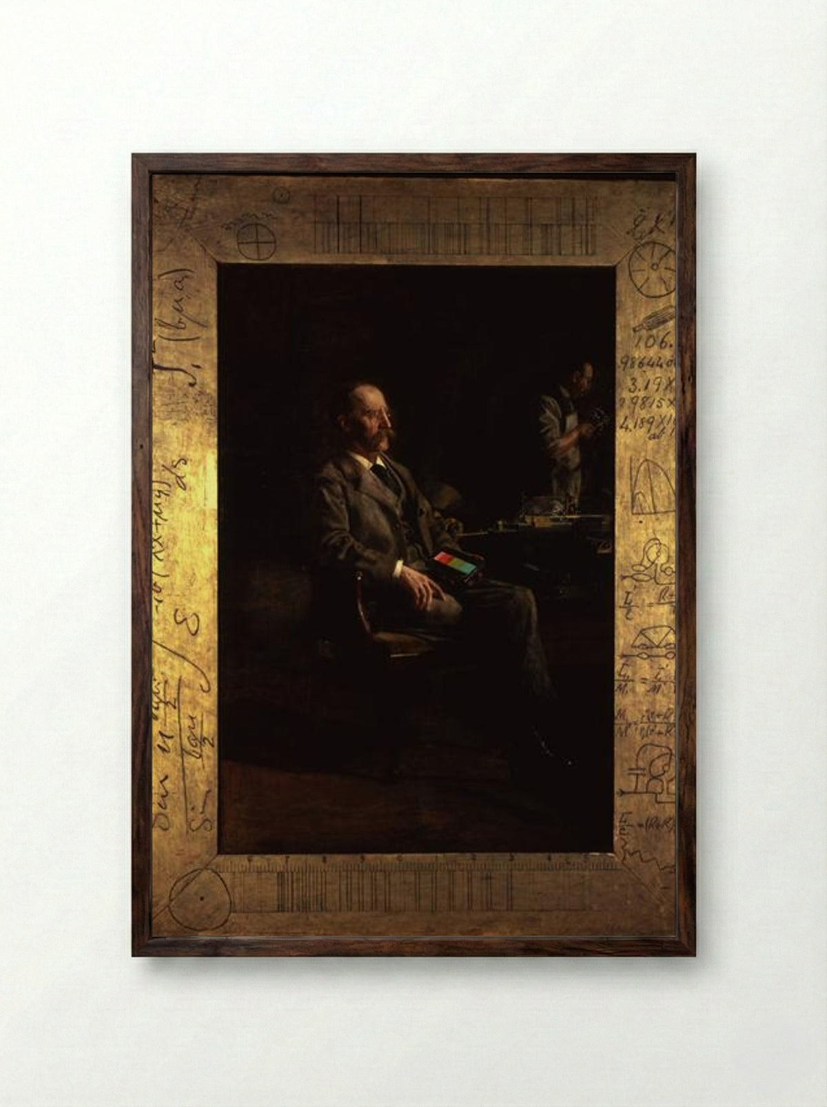Portrait of Henry Augustus Rowland - Thomas Eakins - Framed Print Dark Wood