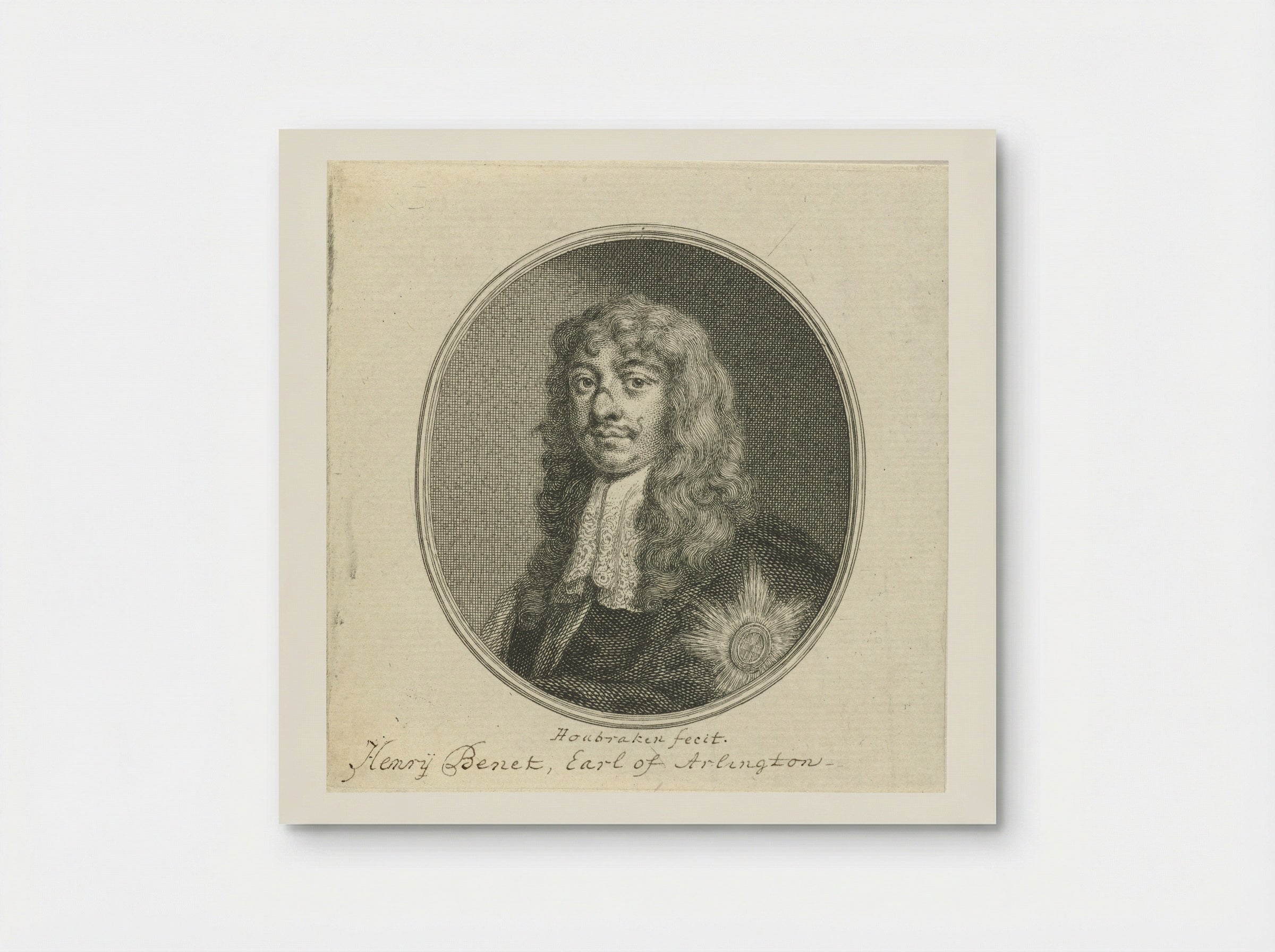 Portrait of Henry Bennett, 1st Earl of Arlington - Jacob Houbraken - Poster