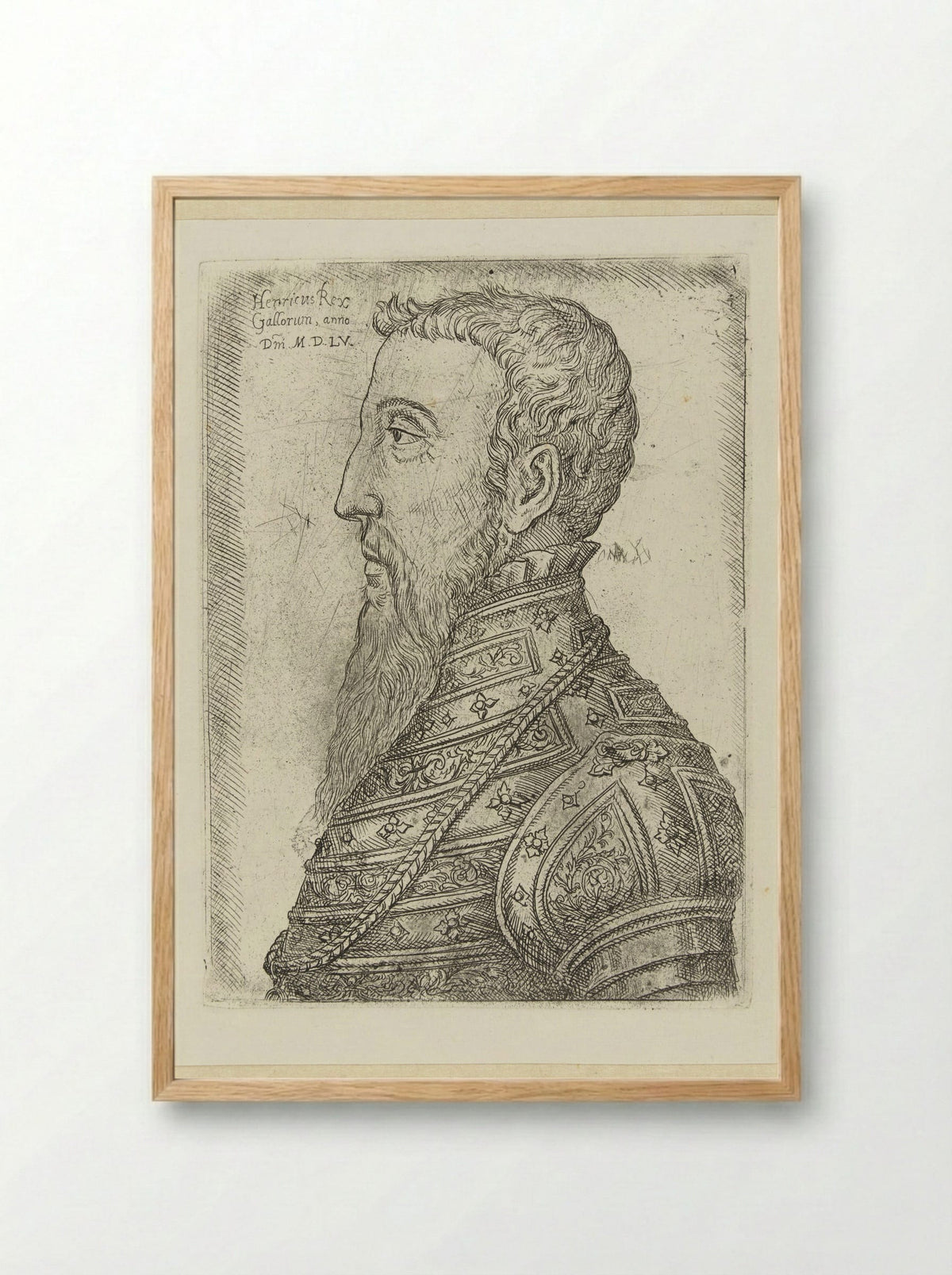 Portrait of Henry II of France - Jan Cornelisz. Vermeyen - Framed Print Wood