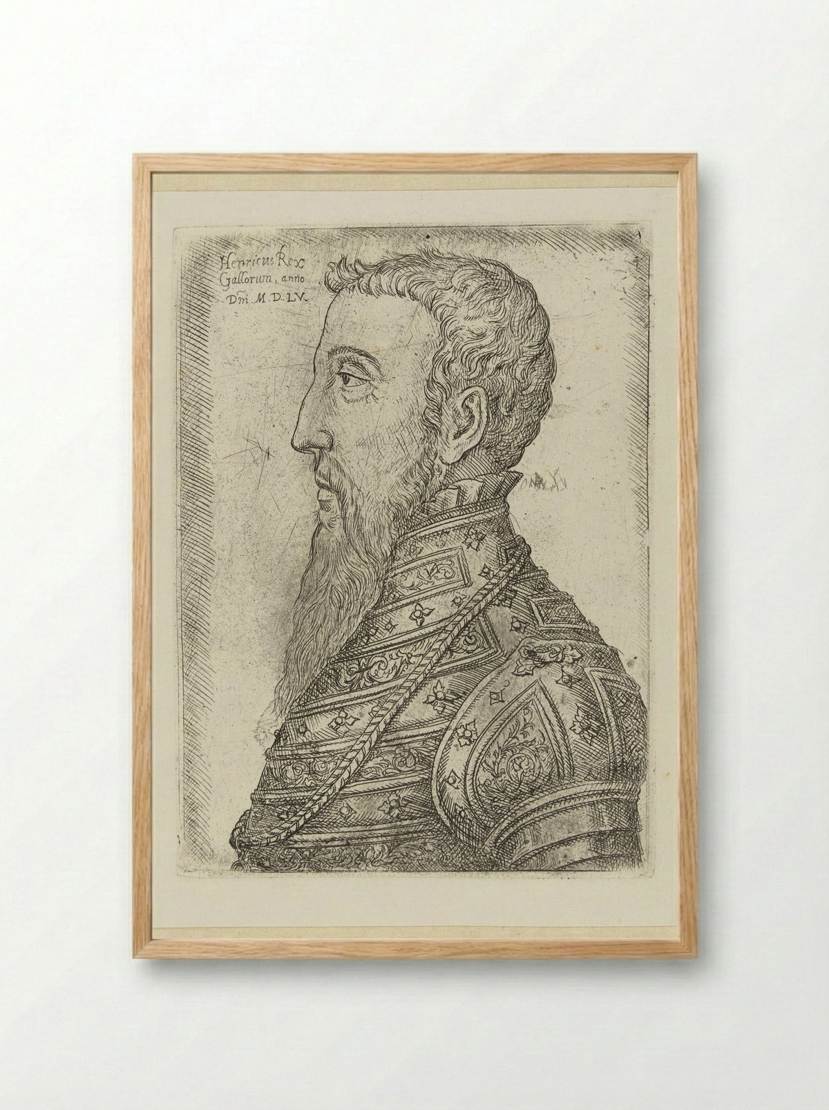 Portrait of Henry II of France - Jan Cornelisz. Vermeyen - Framed Print Wood