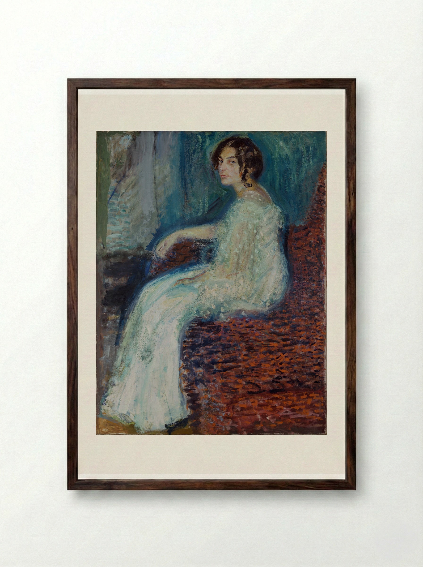 Portrait of Henryka Cohn - Richard Gerstl - Framed Print Dark Wood