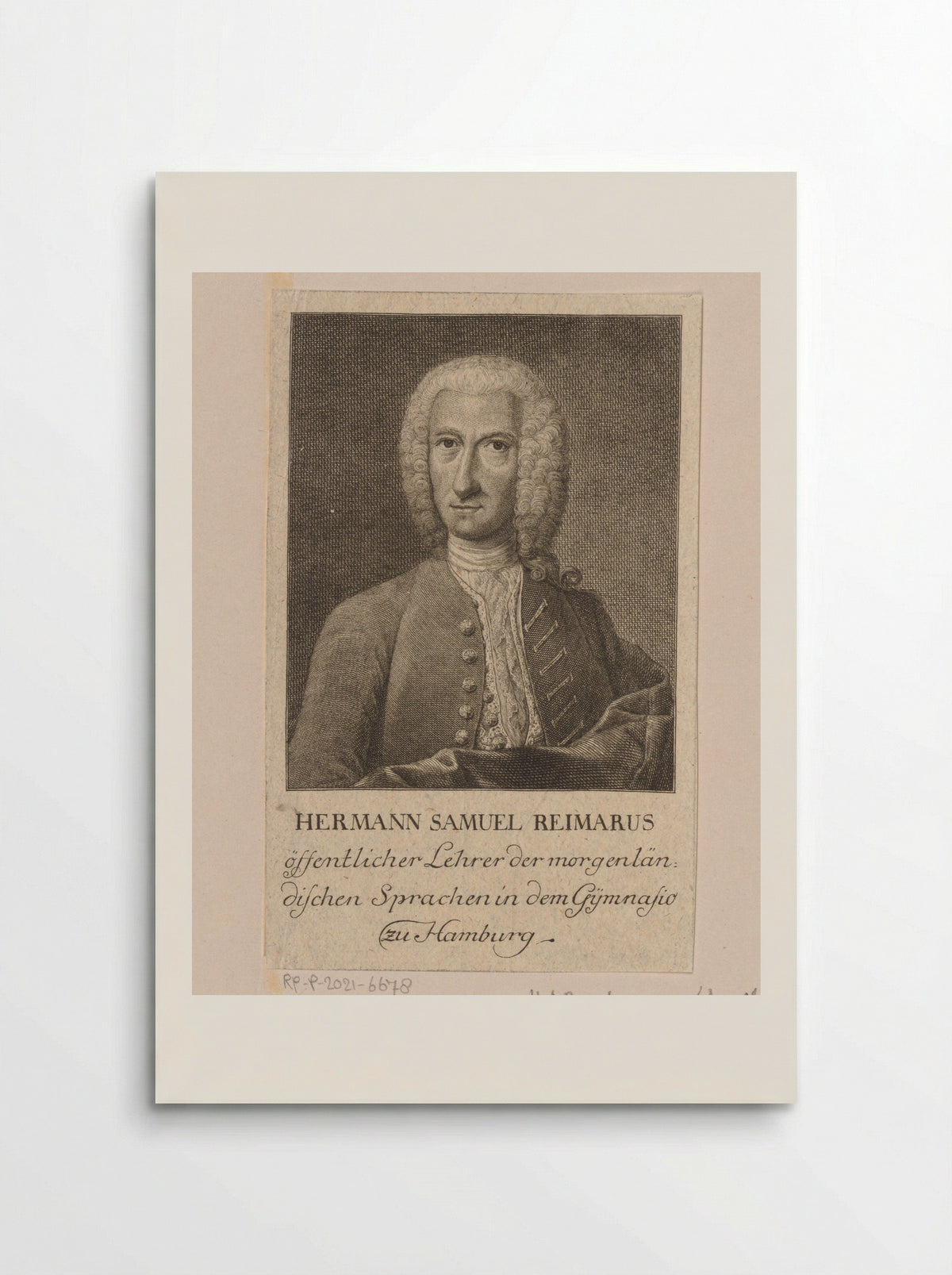 Portrait of Hermann Samuel Reimarus - Christian Fritzsch - Poster