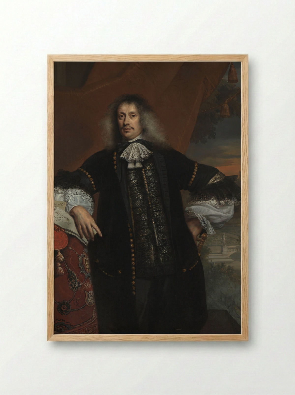 Portrait of Hieronymus van Beverningk - Jan de Baen - Framed Print Wood