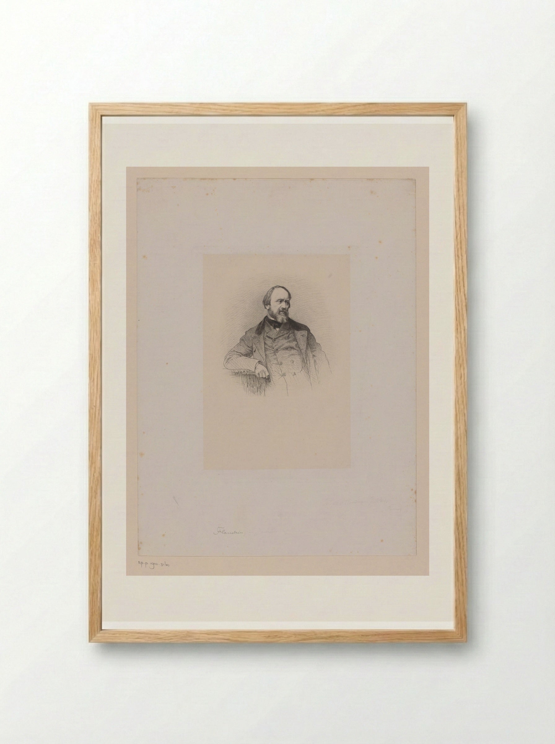 Portrait of Hippolyte Flandrin - Léopold Flameng - Framed Print Wood