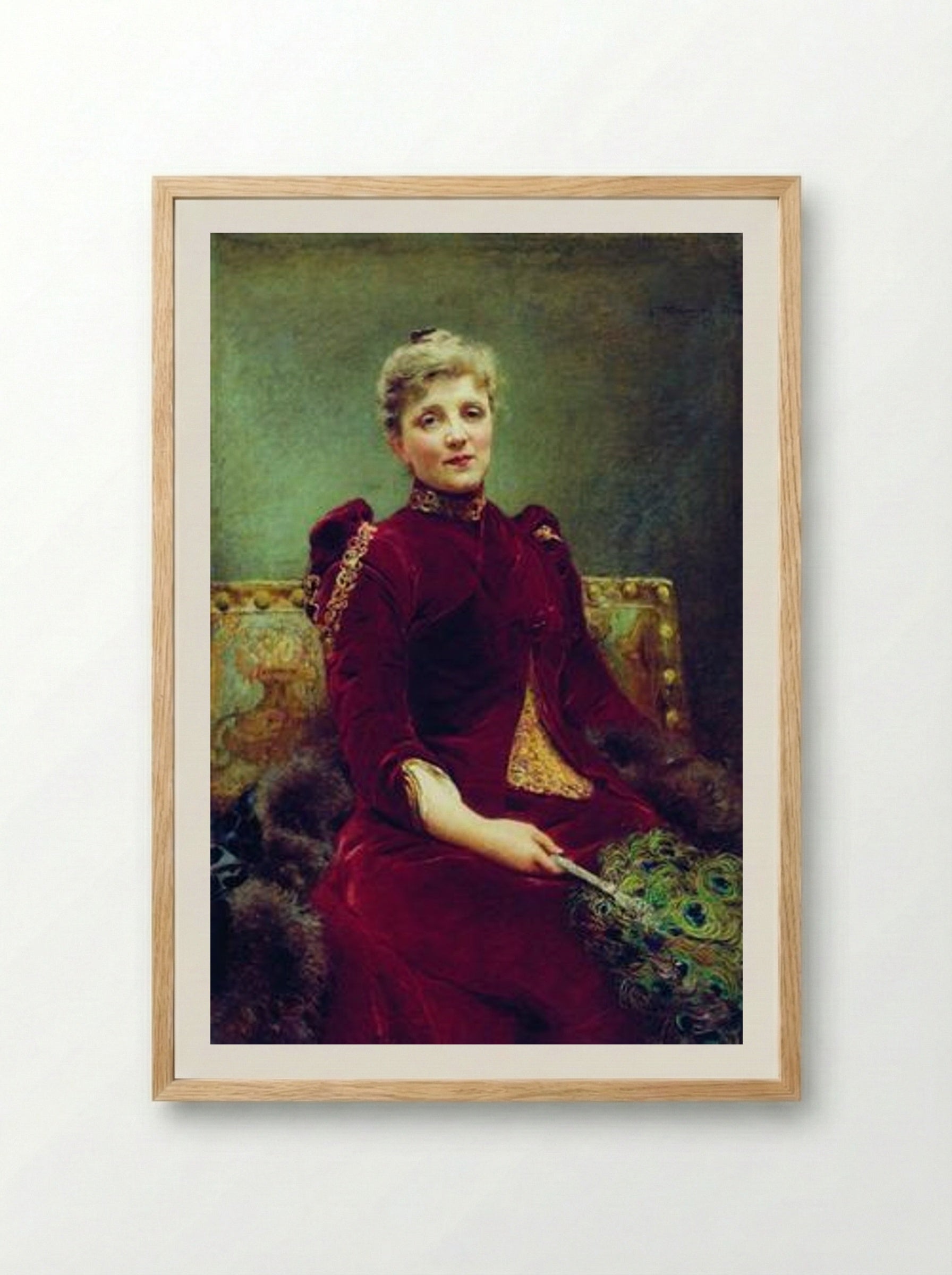 Portrait of Hudenkova - Konstantin Makovsky - Framed Print Wood