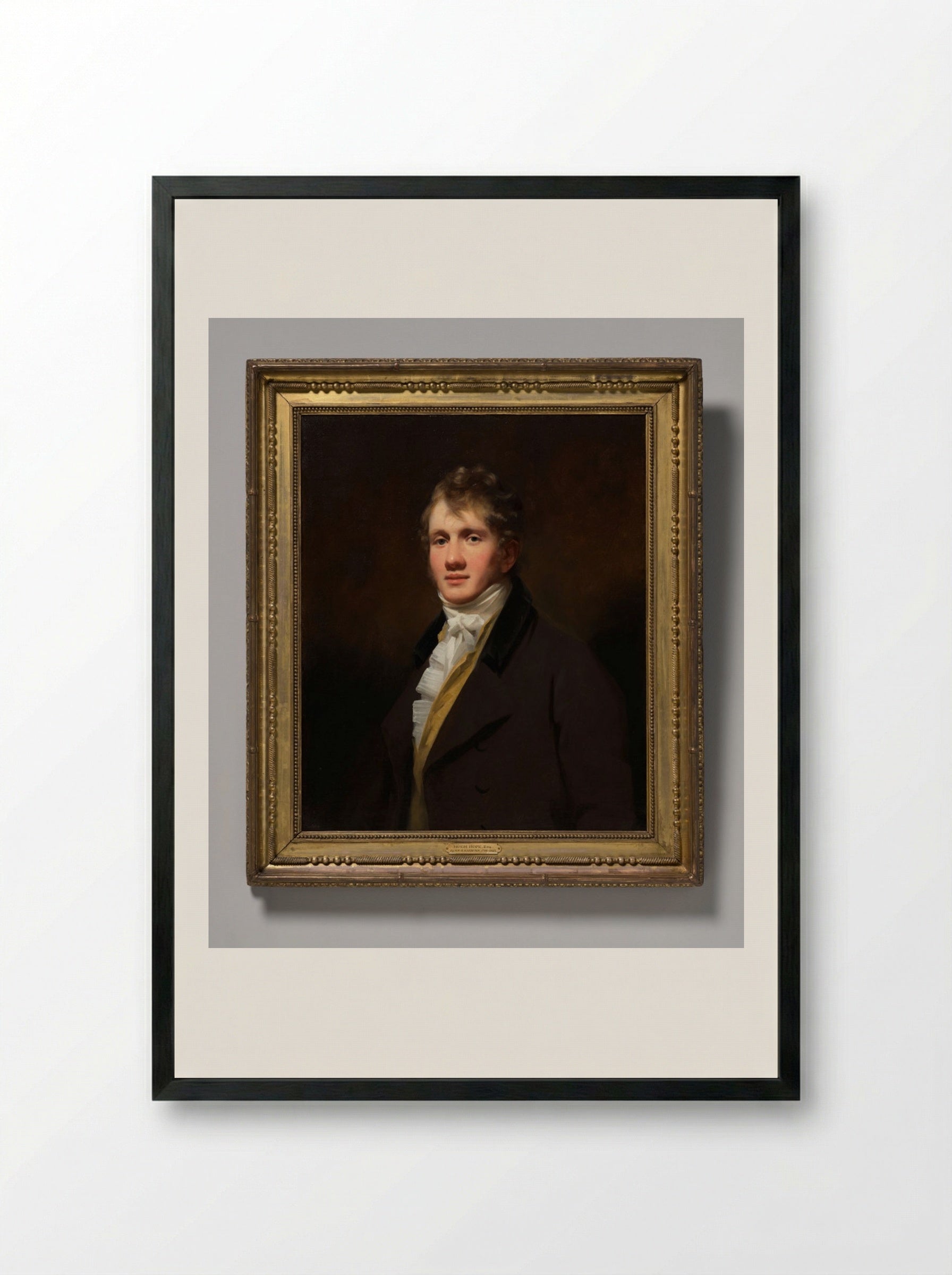 Portrait of Hugh Hope - Henry Raeburn - Framed Print Black