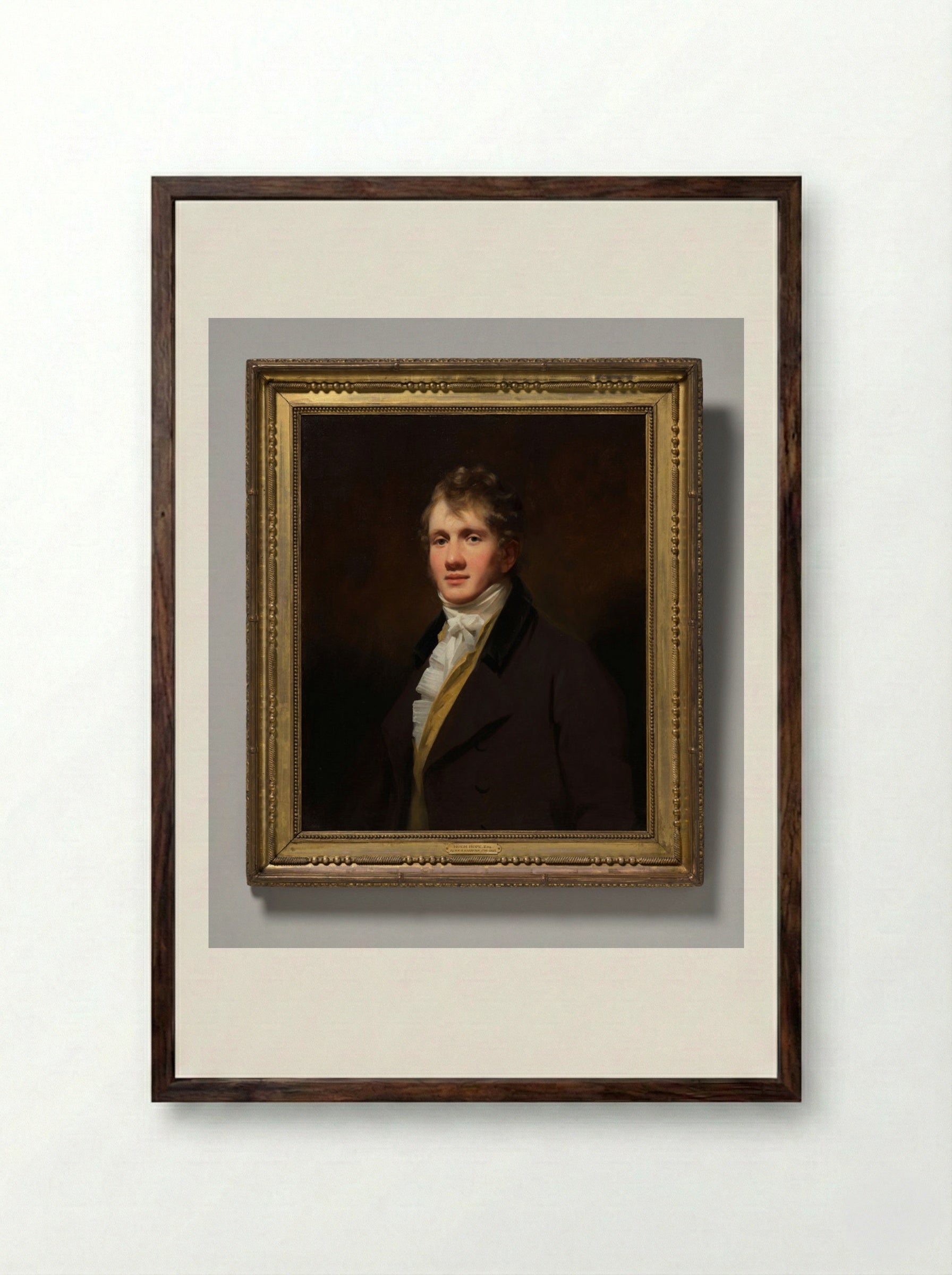 Portrait of Hugh Hope - Henry Raeburn - Framed Print Dark Wood