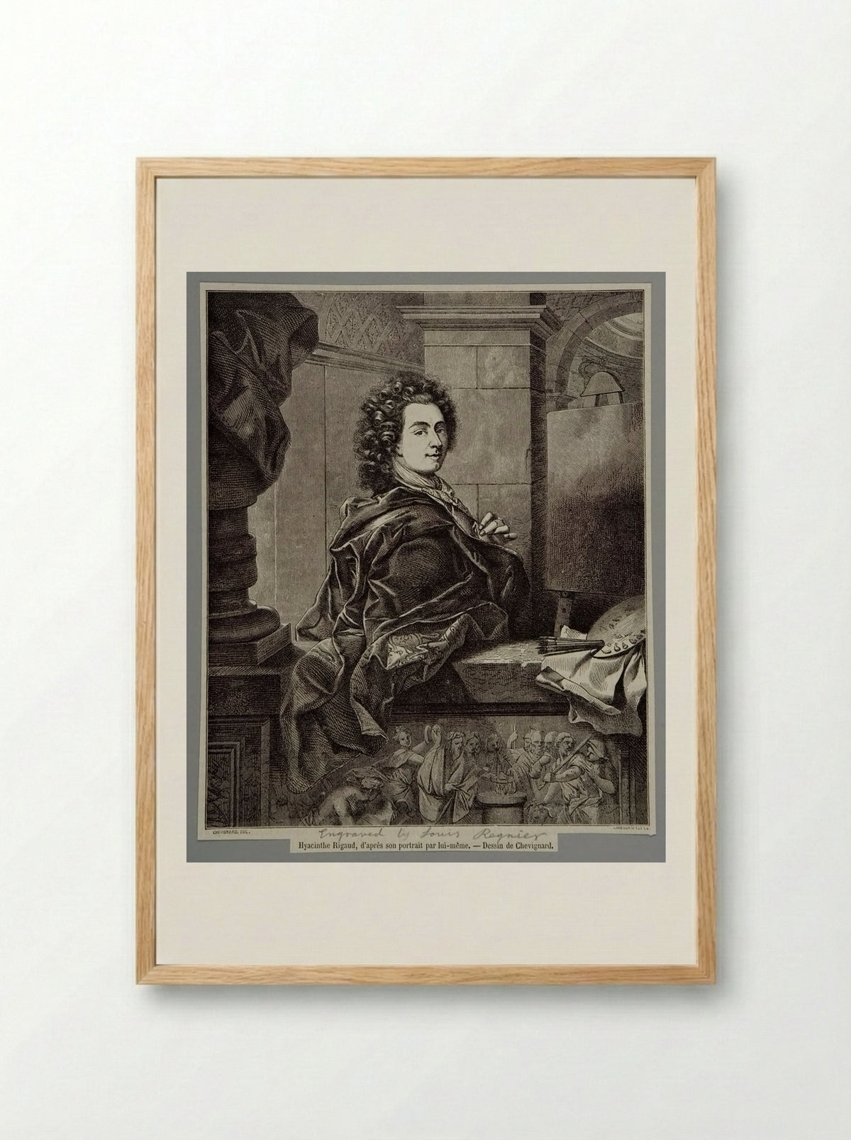 Portrait of Hyacinthe Rigaud - Isidore Désiré Regnier - Framed Print Wood