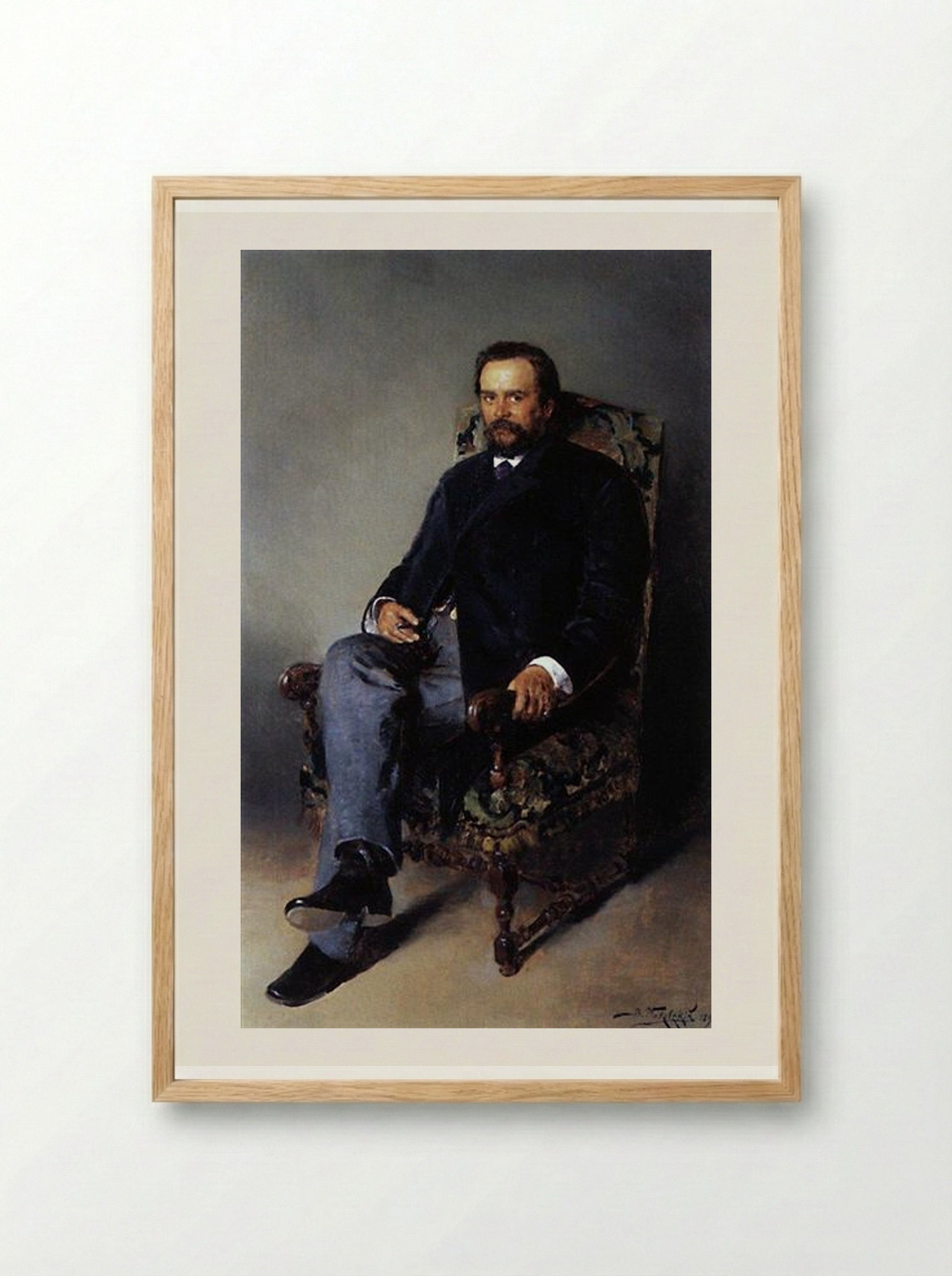 Portrait of I. E. Tsvetkov - Vladimir Makovsky - Framed Print Wood