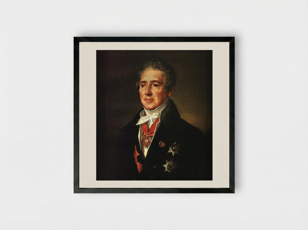 Portrait of I. I. Dmitriyev - Vasily Tropinin - Framed Print Black